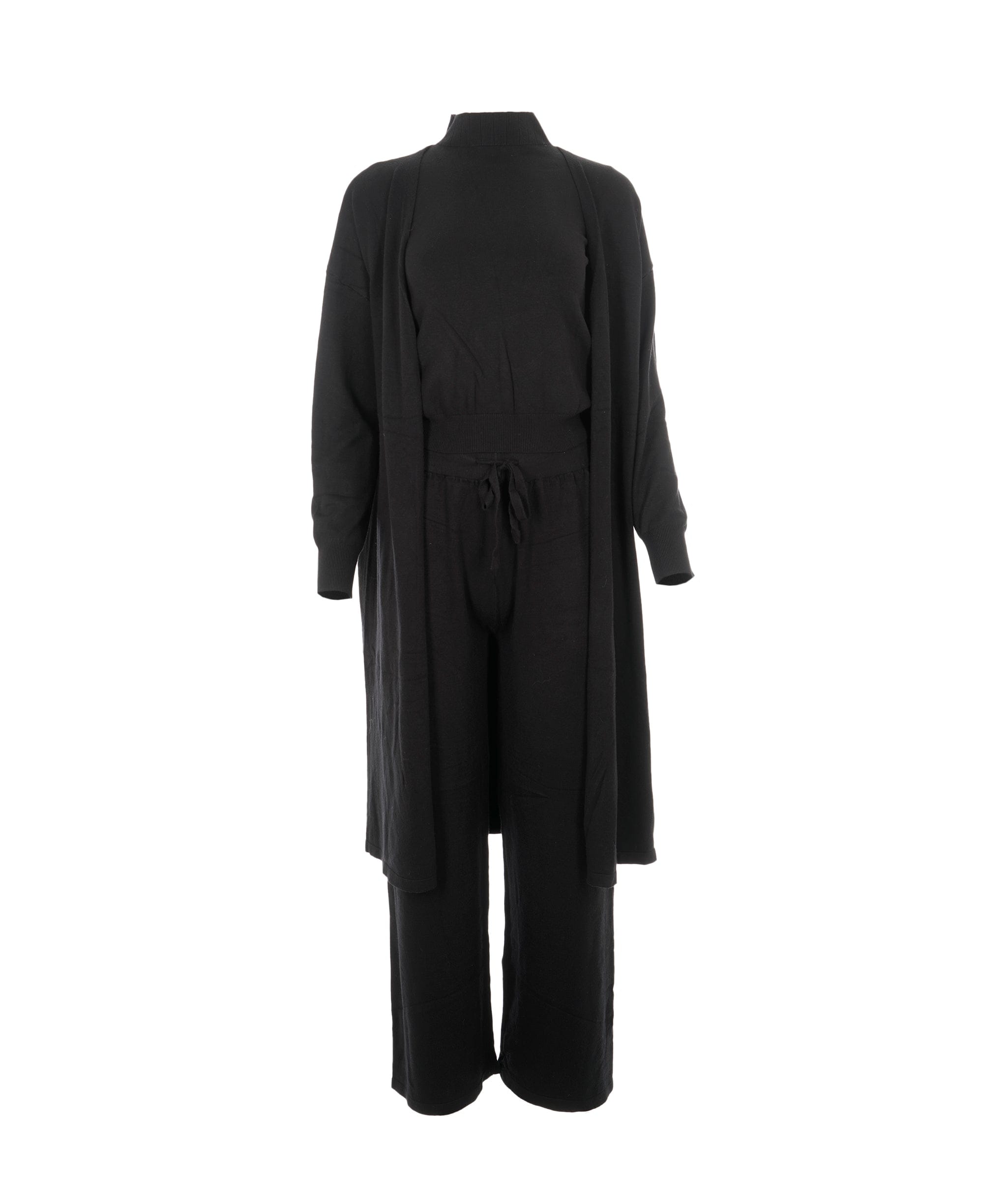 Luxury Promise K203318 High Neck 3 Piece Loungeset Black S/M AKC0226