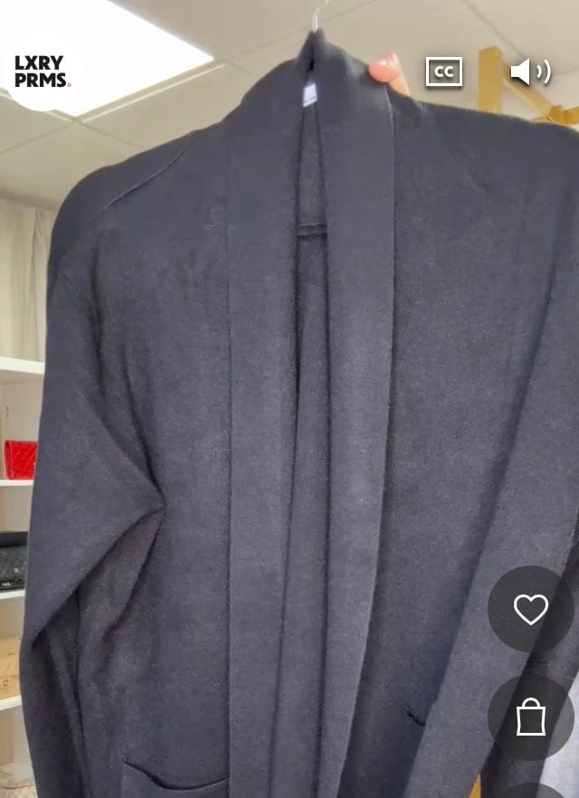 Luxury Promise Loungewear Black XL Cardigan Cashmere Blend  AKC0241