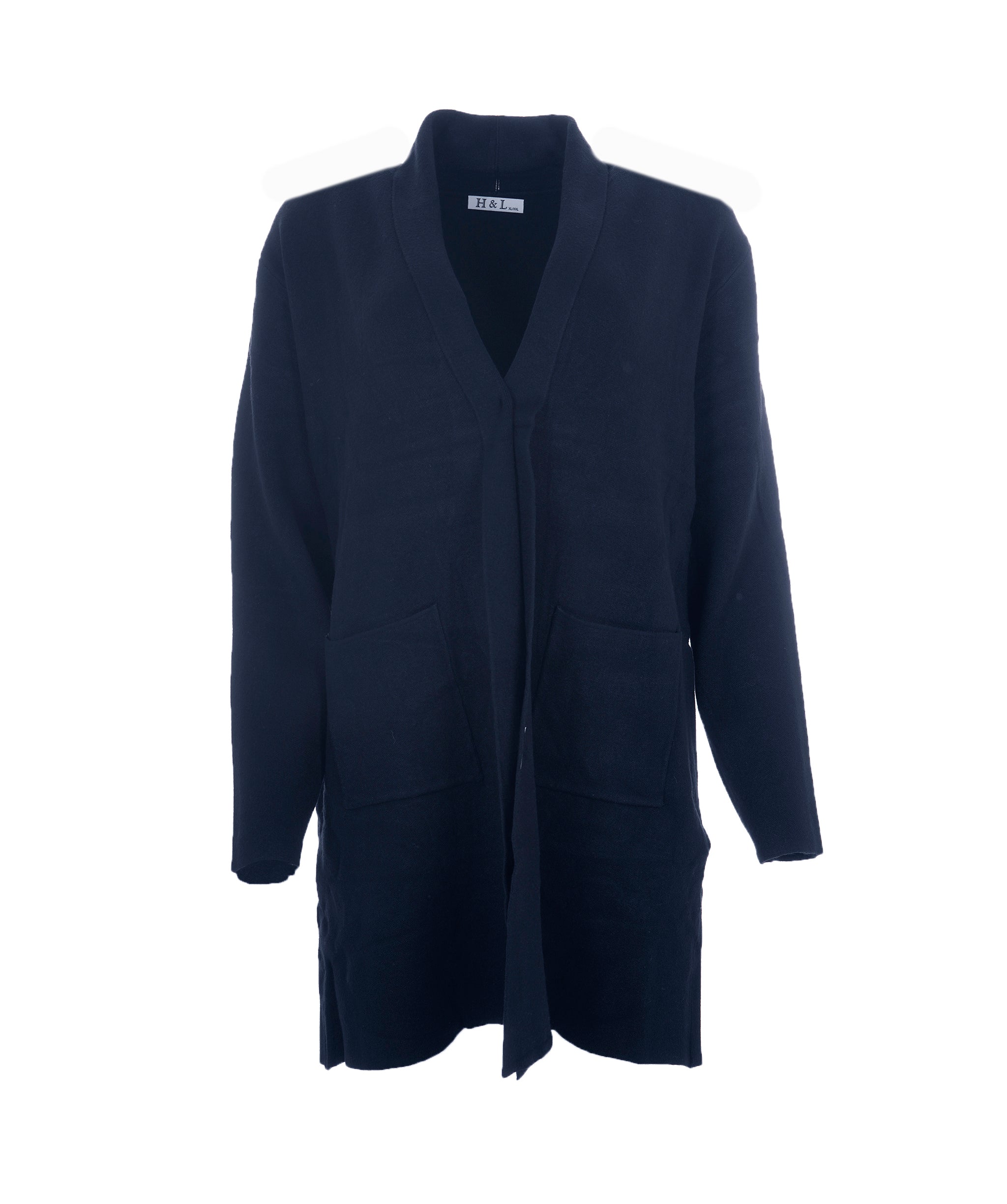 Luxury Promise Loungewear Navy M/L Cardigan Cashmere Blend  AKC0236