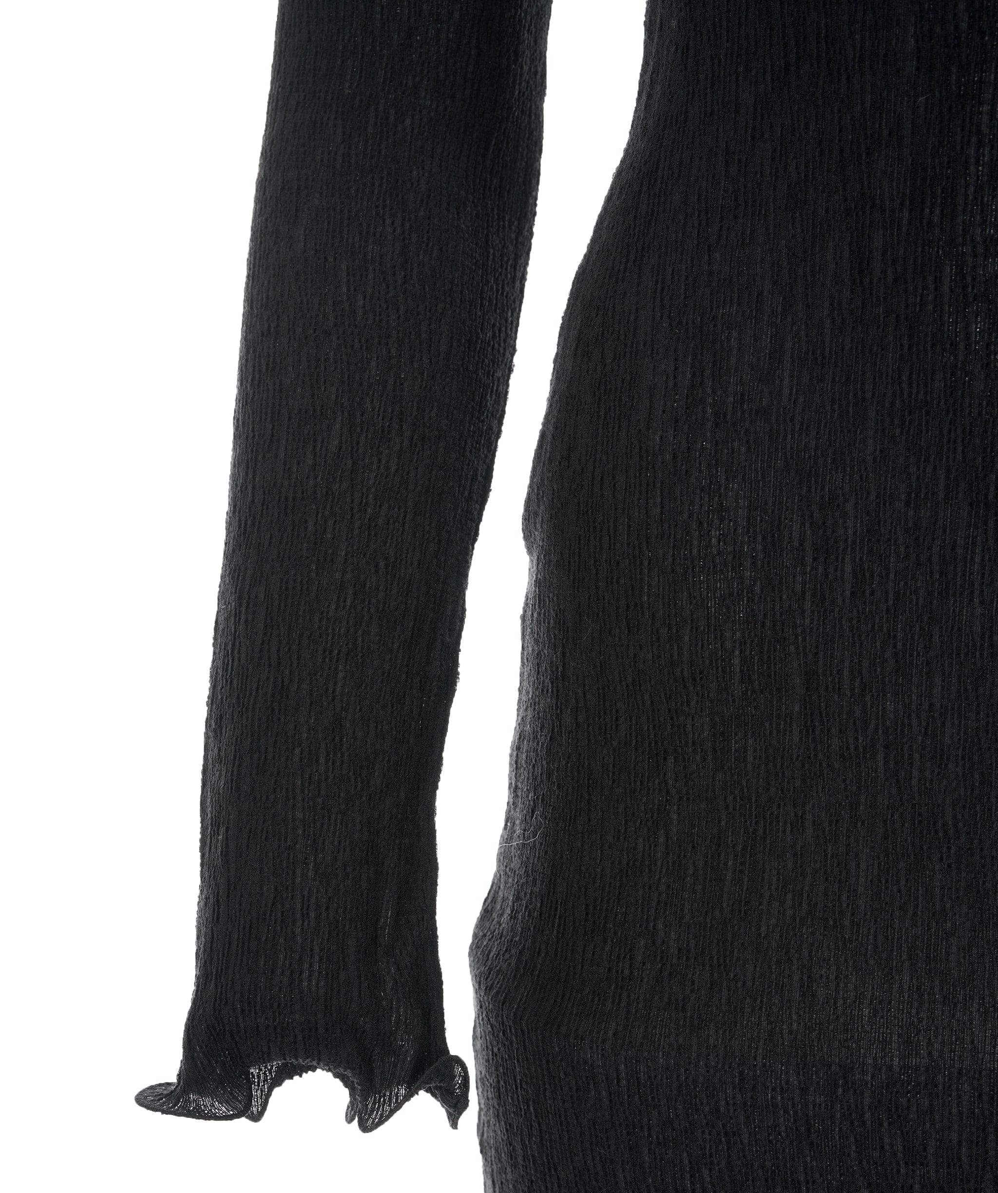 Luxury Promise Magda Butrym Black Shirred Long Sleeve Rosette Maxi Dress ALC1990