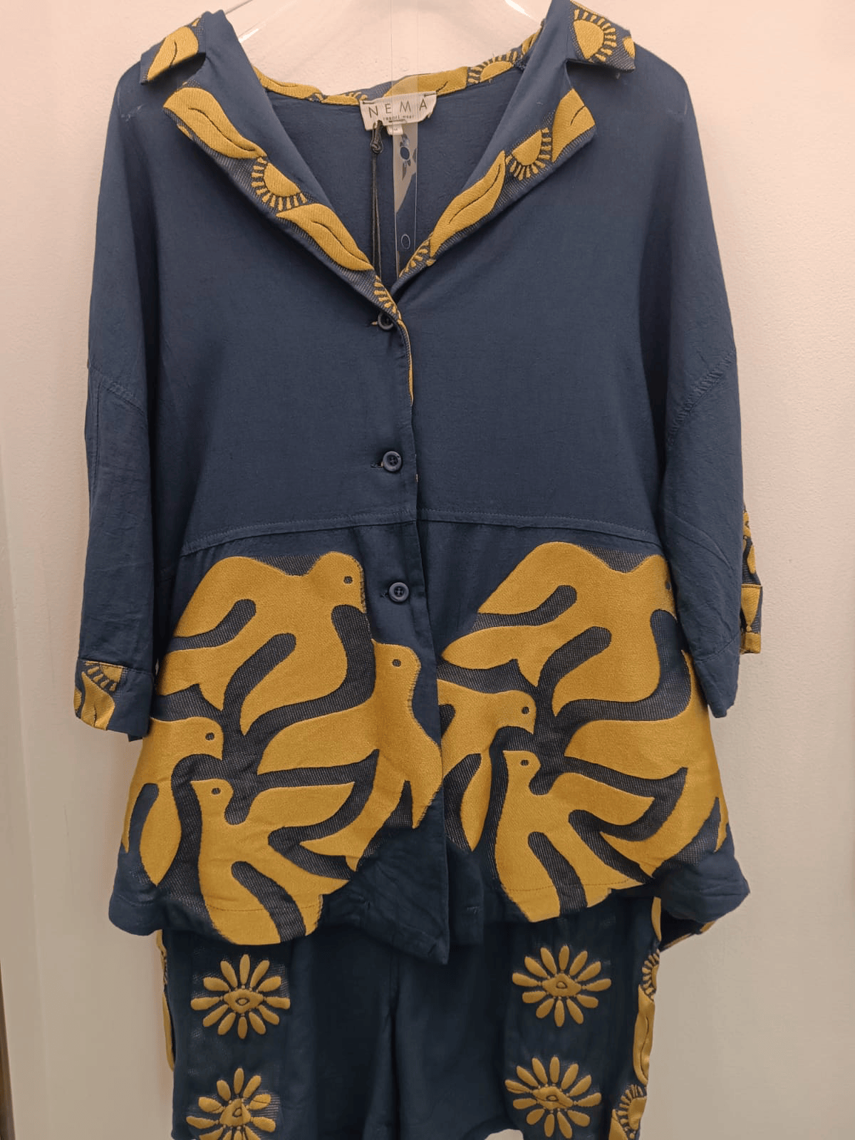 Luxury Promise Maren Shirt and Kaia Bermouda Short Set Blue 14705N302/14719N705-BLU-M