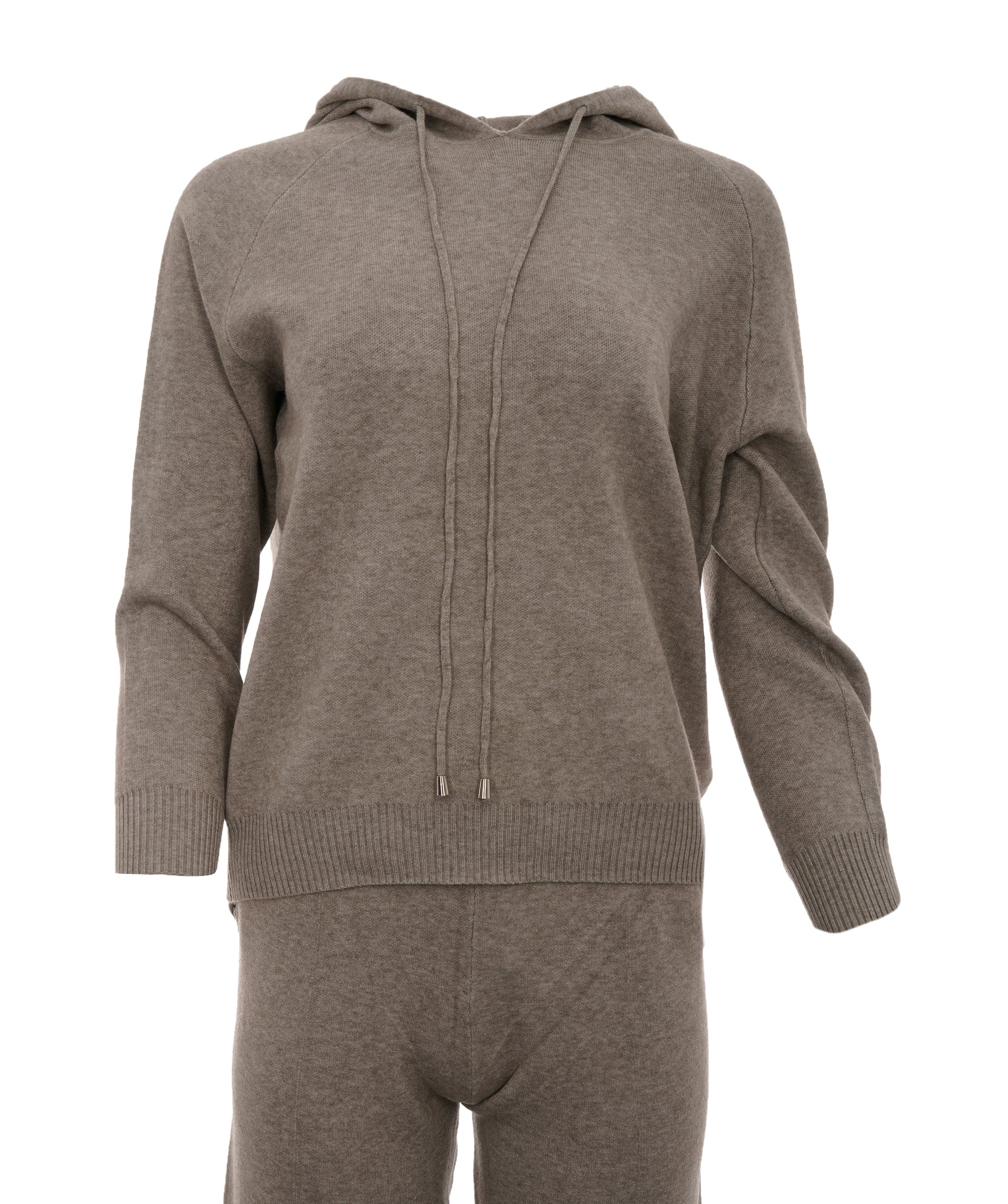 Luxury Promise Mia Taupe  M/L Hooded Cashmere Loungewear Set  AKC0331