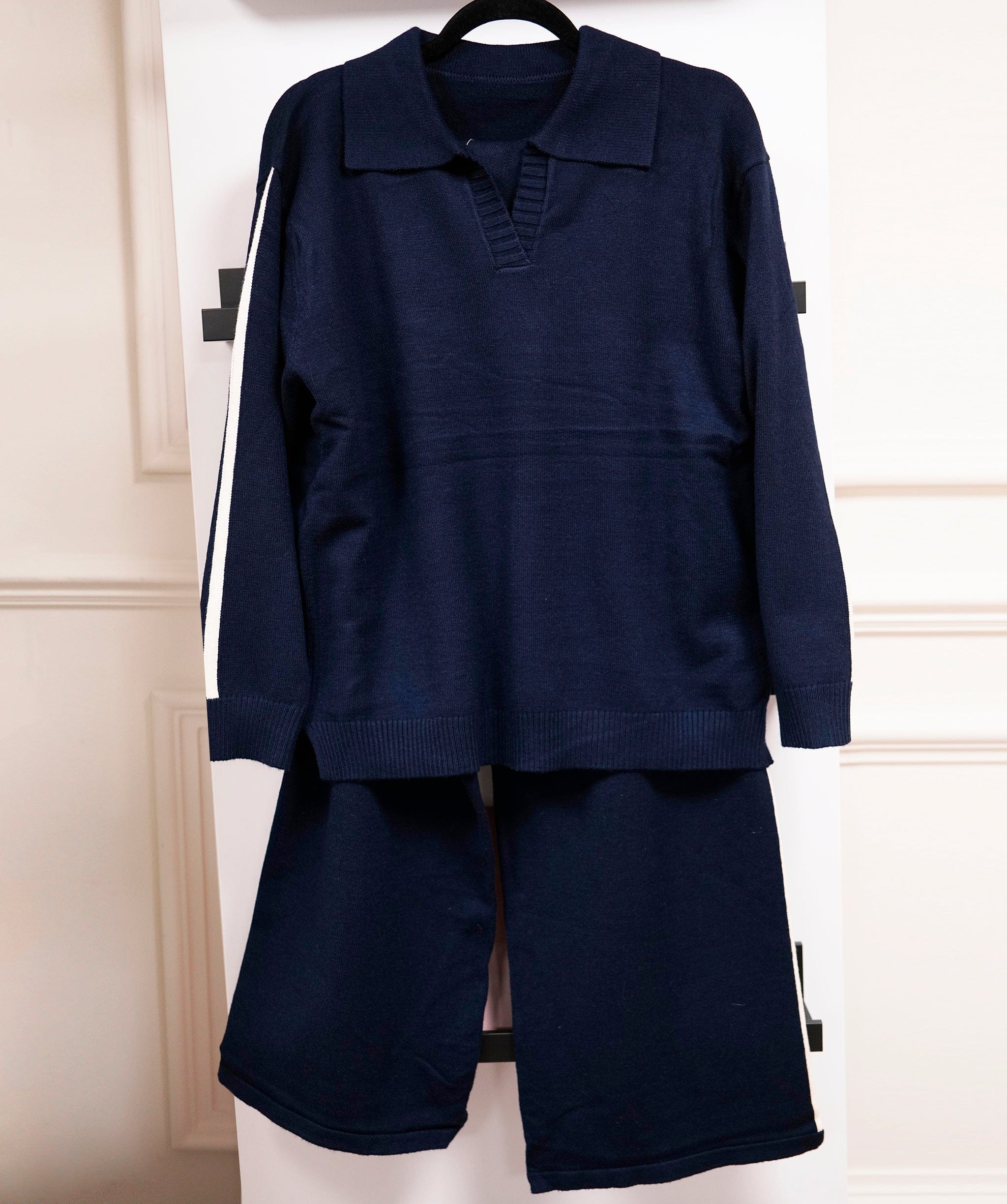 Luxury Promise Navy Blue Side Striped loungeset xxl  AKC0052