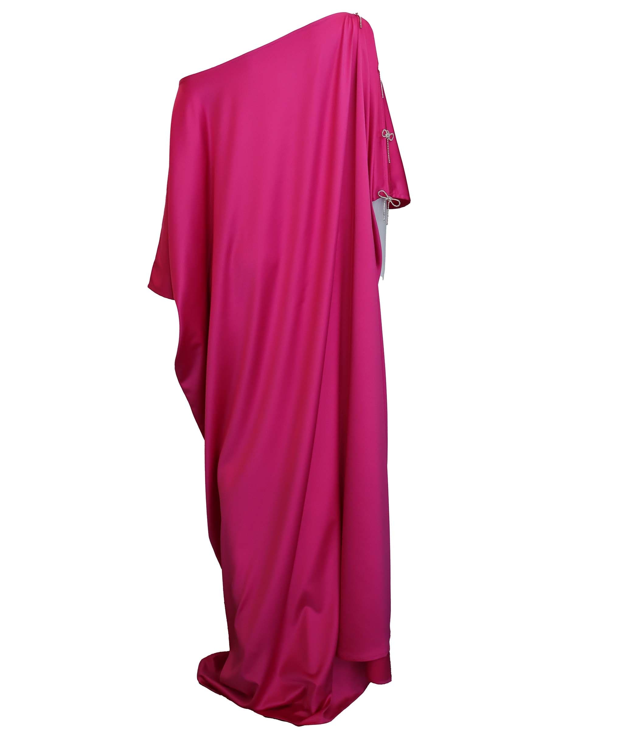 Luxury Promise Pink bow kaftan one shoulder TP022