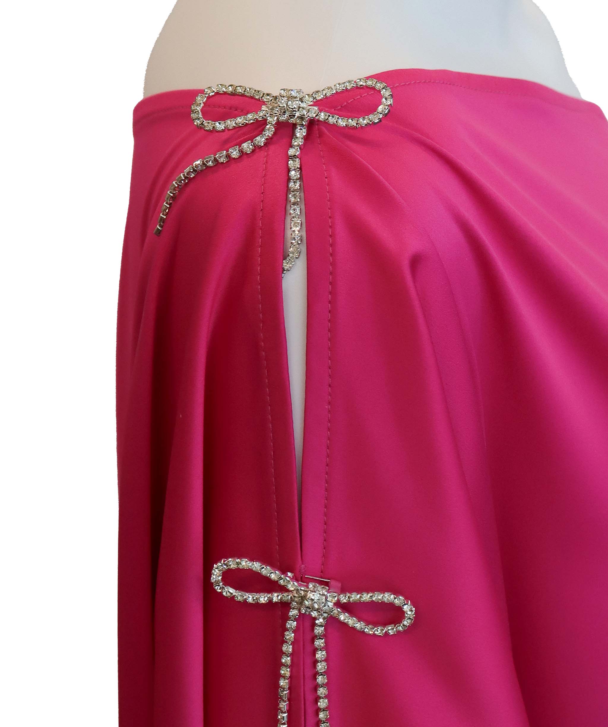 Luxury Promise Pink bow kaftan one shoulder TP022