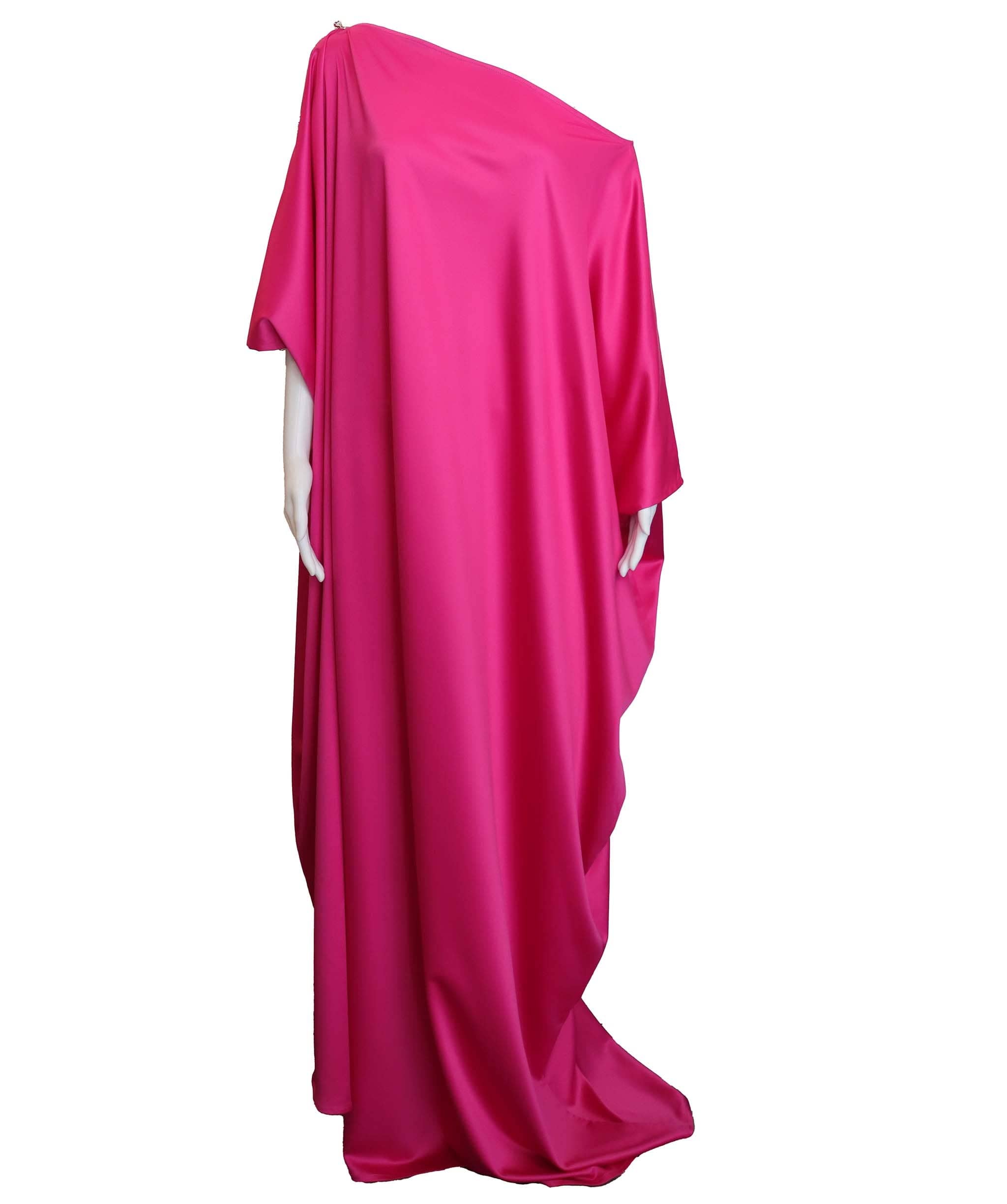 Luxury Promise Pink bow kaftan one shoulder TP022