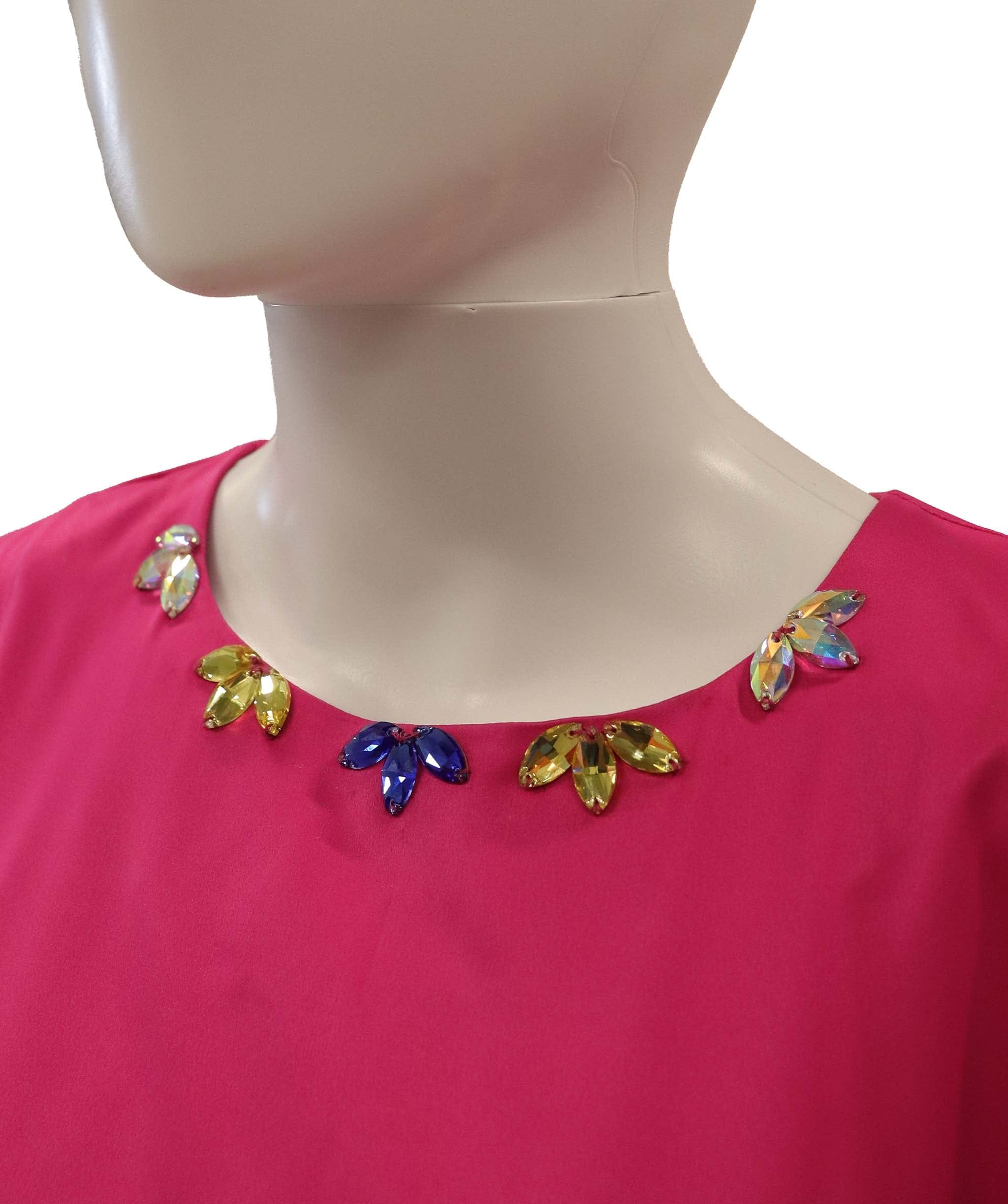 Luxury Promise Pink satin gem feather kaftan TP025