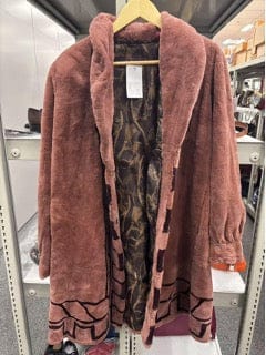 Luxury Promise Pink sheared mink long coat 9926B100011