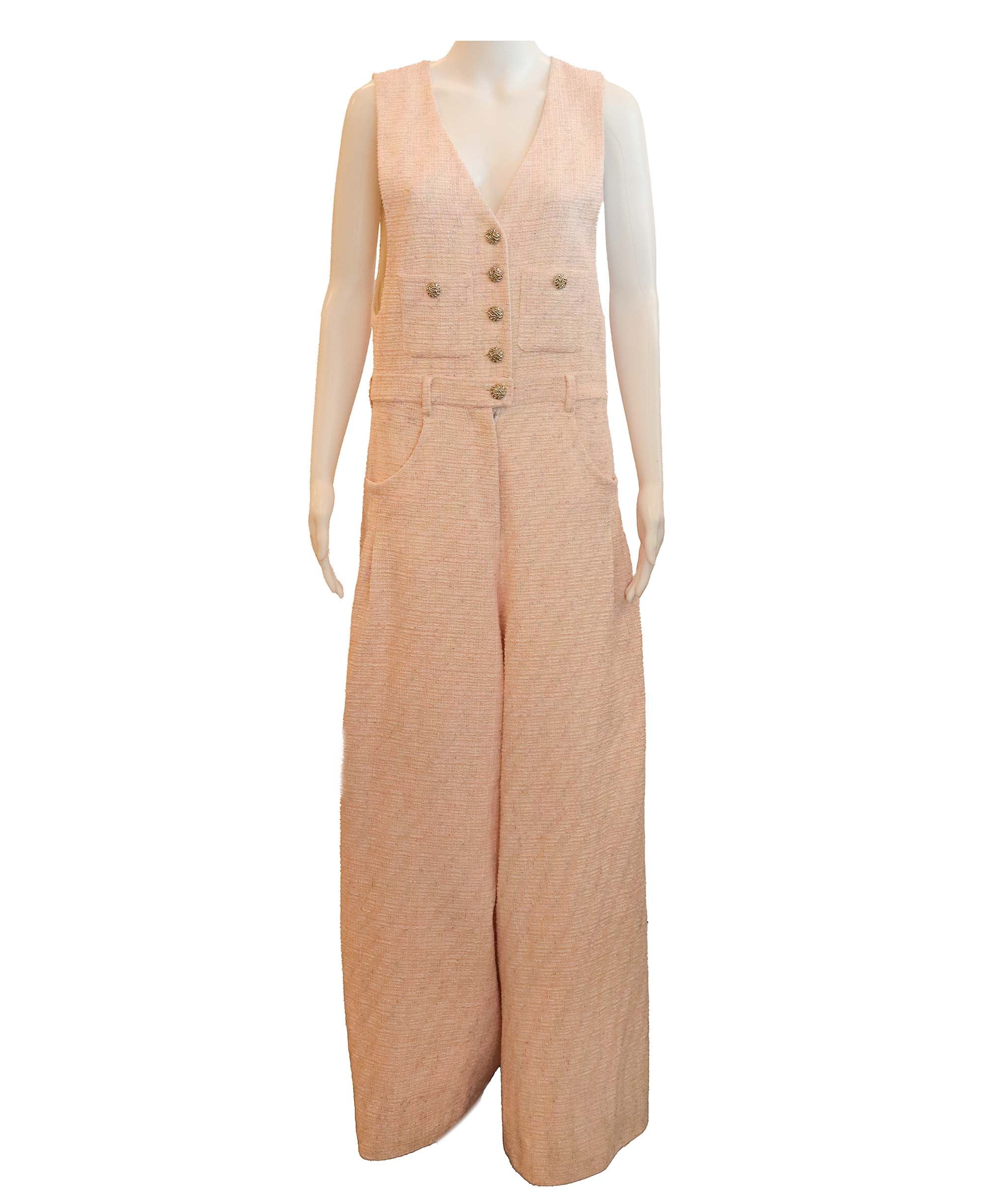 Luxury Promise Pink tweed Solange dungaree  TP001