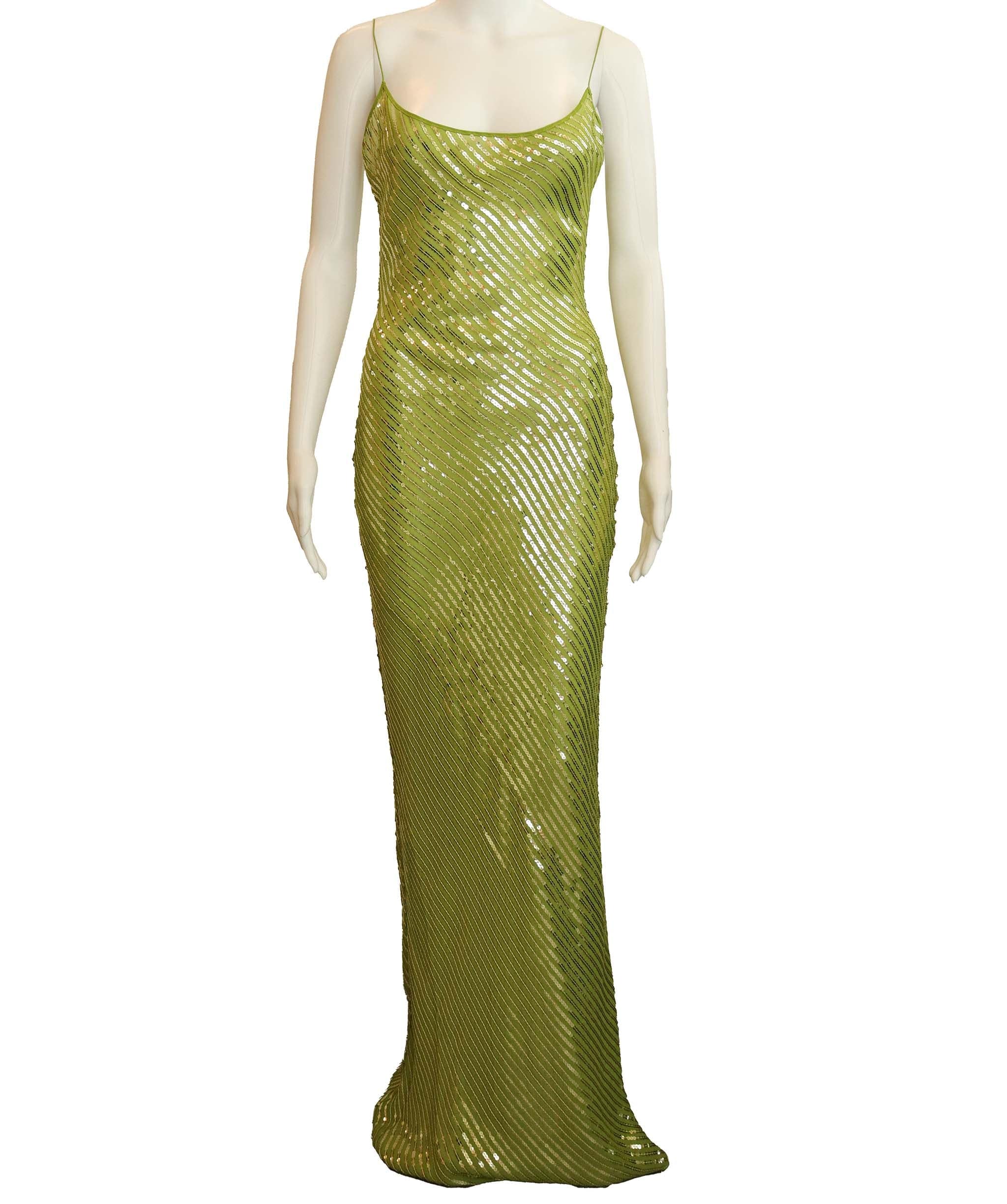 Luxury Promise * RAT AND BOA DRESS GREEN S ASC6952