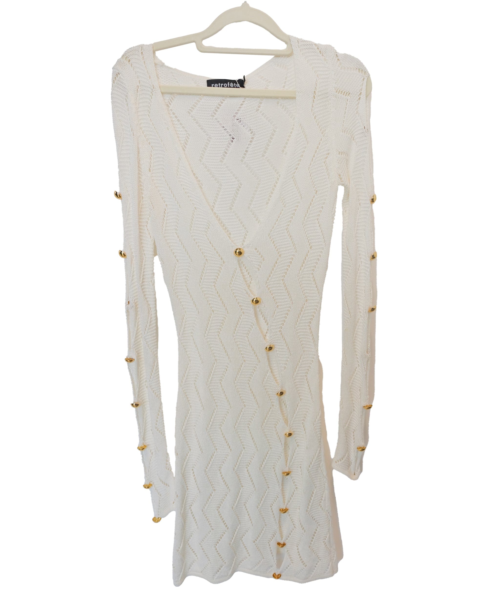 Luxury Promise Retrofete White Knit Mini Dress Small RJC3820