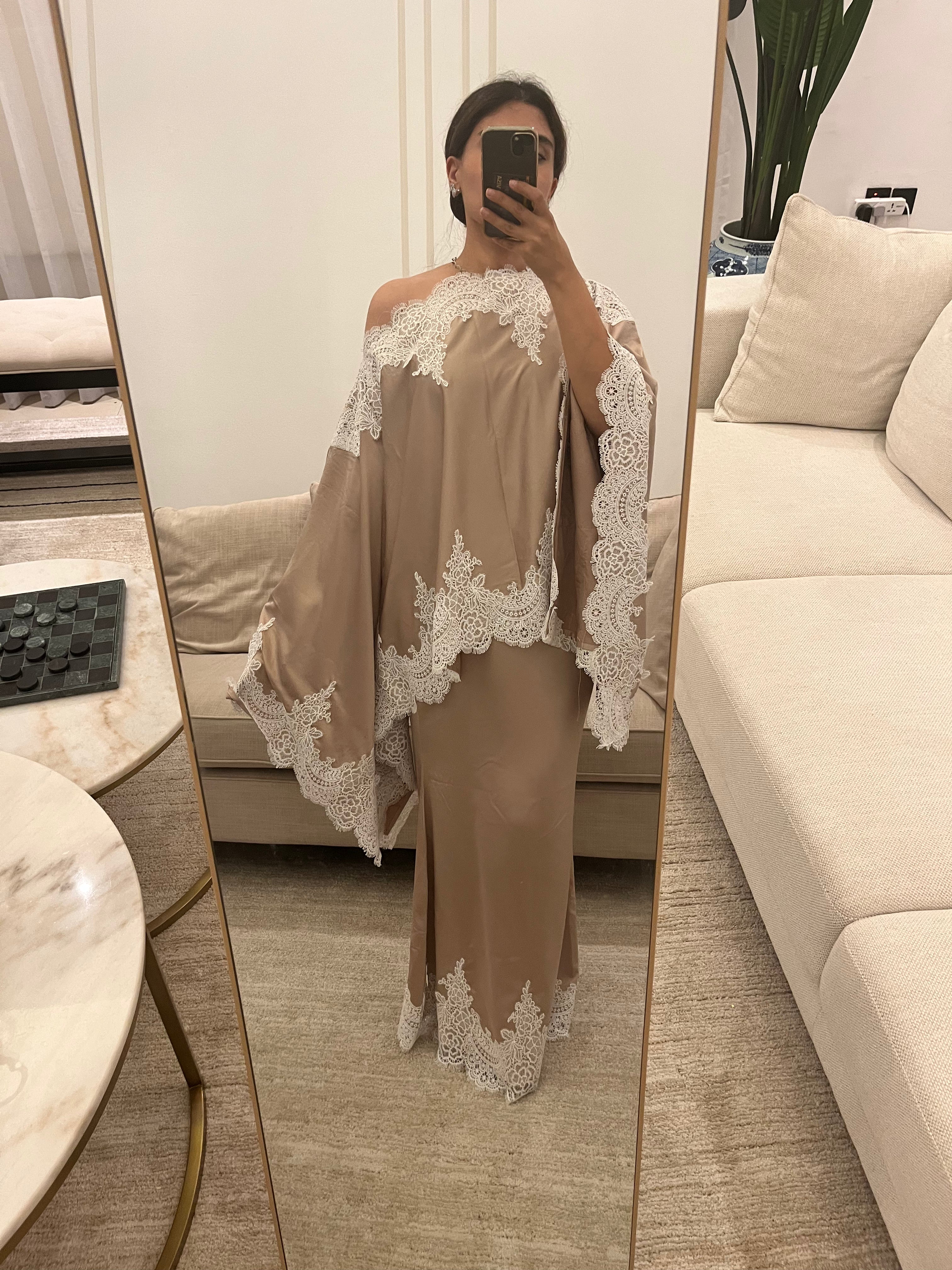 Luxury Promise rftv The Heiress Set Lace one shoulder top and skirt set TP0315