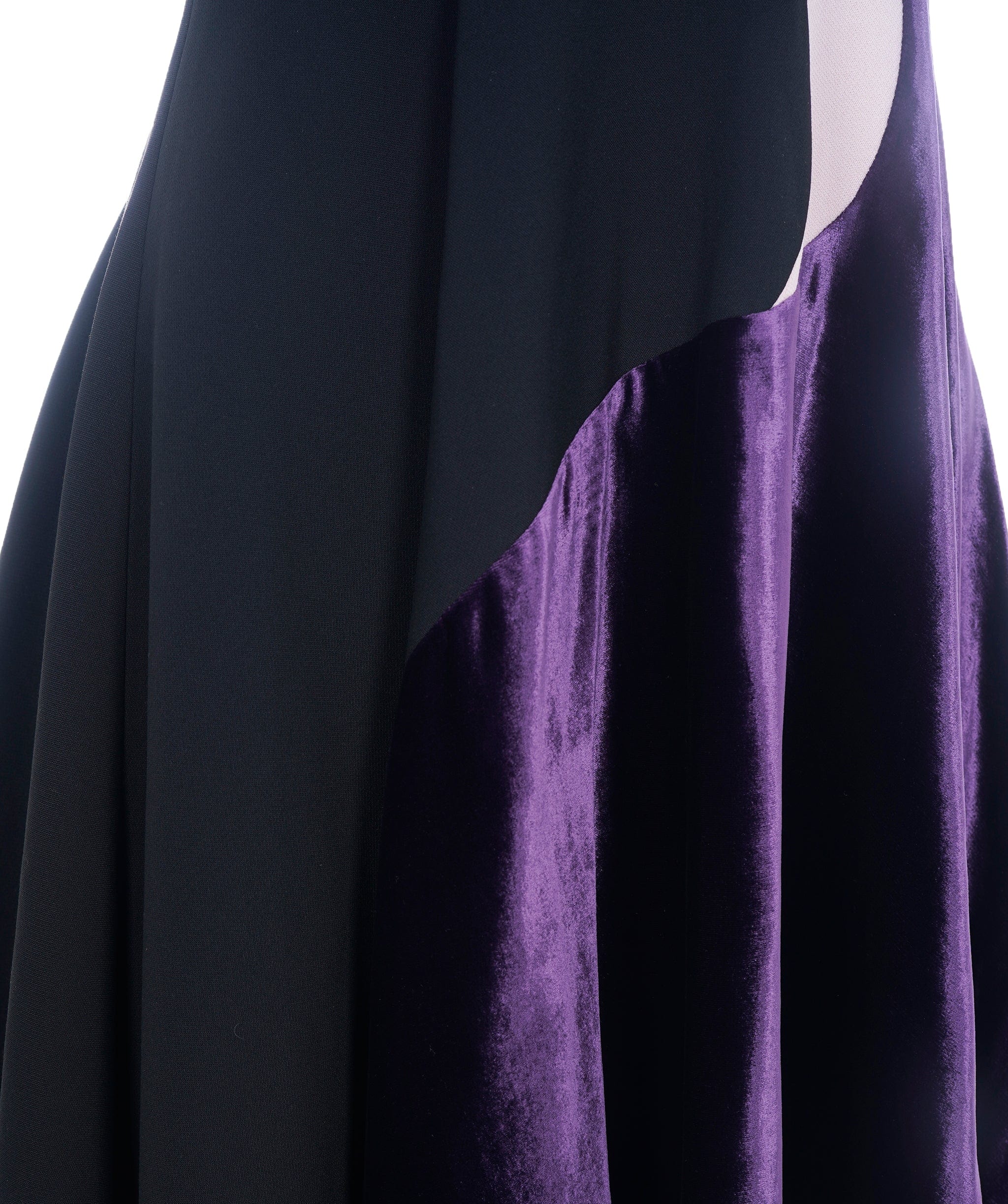 Luxury Promise Roksanda Black and Purple Velvet A Line Dress  ALC2681