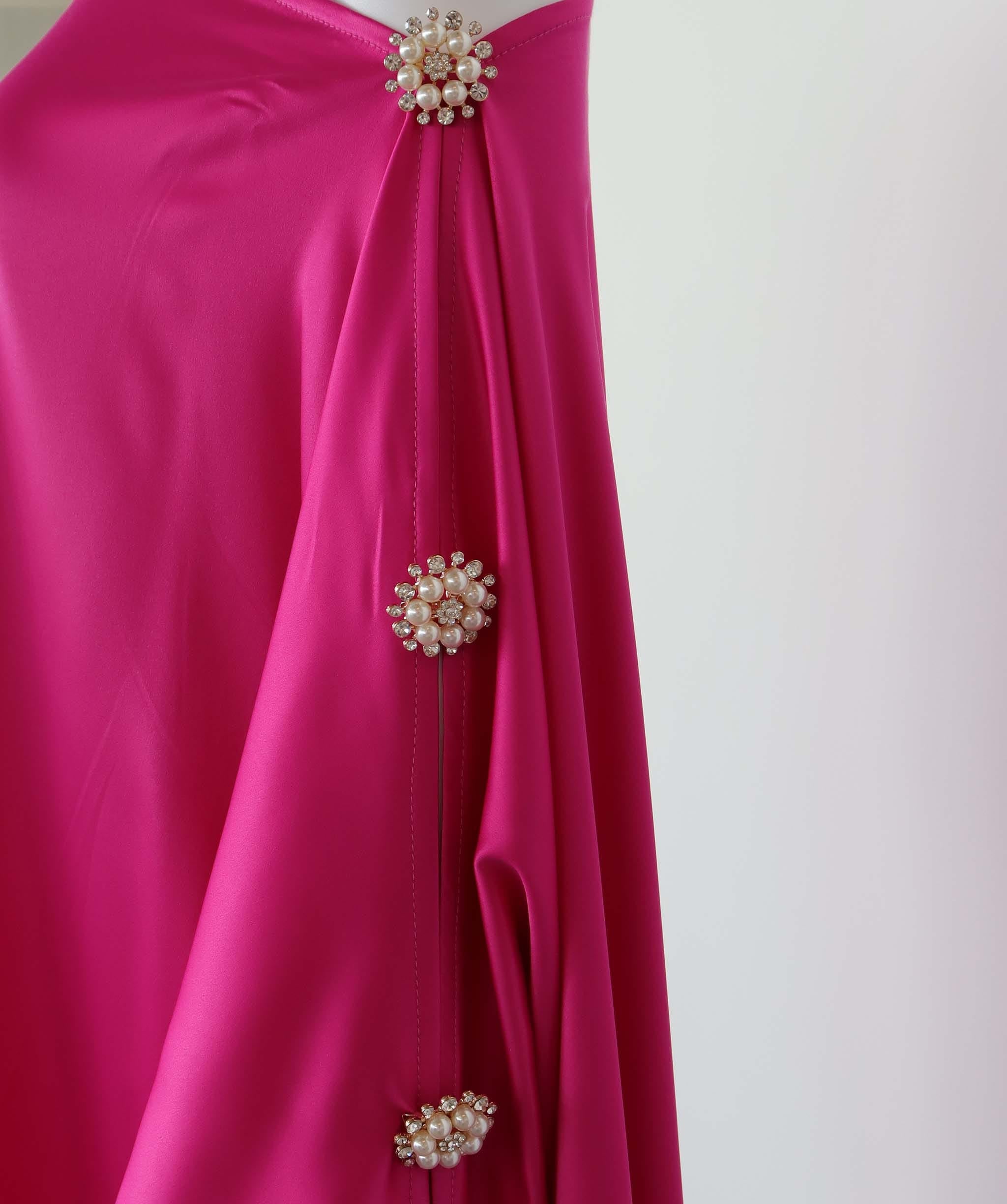 Luxury Promise rtv The Heiress at Lunch Pink one shoulder with pearl flowers TP0318