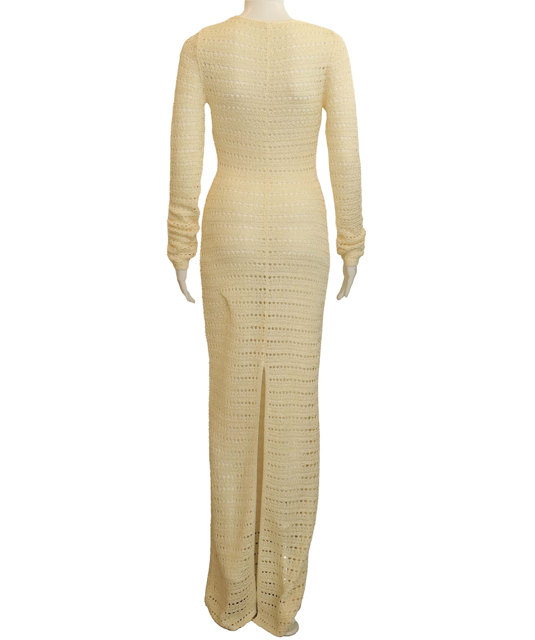 Luxury Promise * SAME KNITTED LONG DRESS CREAM SMALL ASC6953
