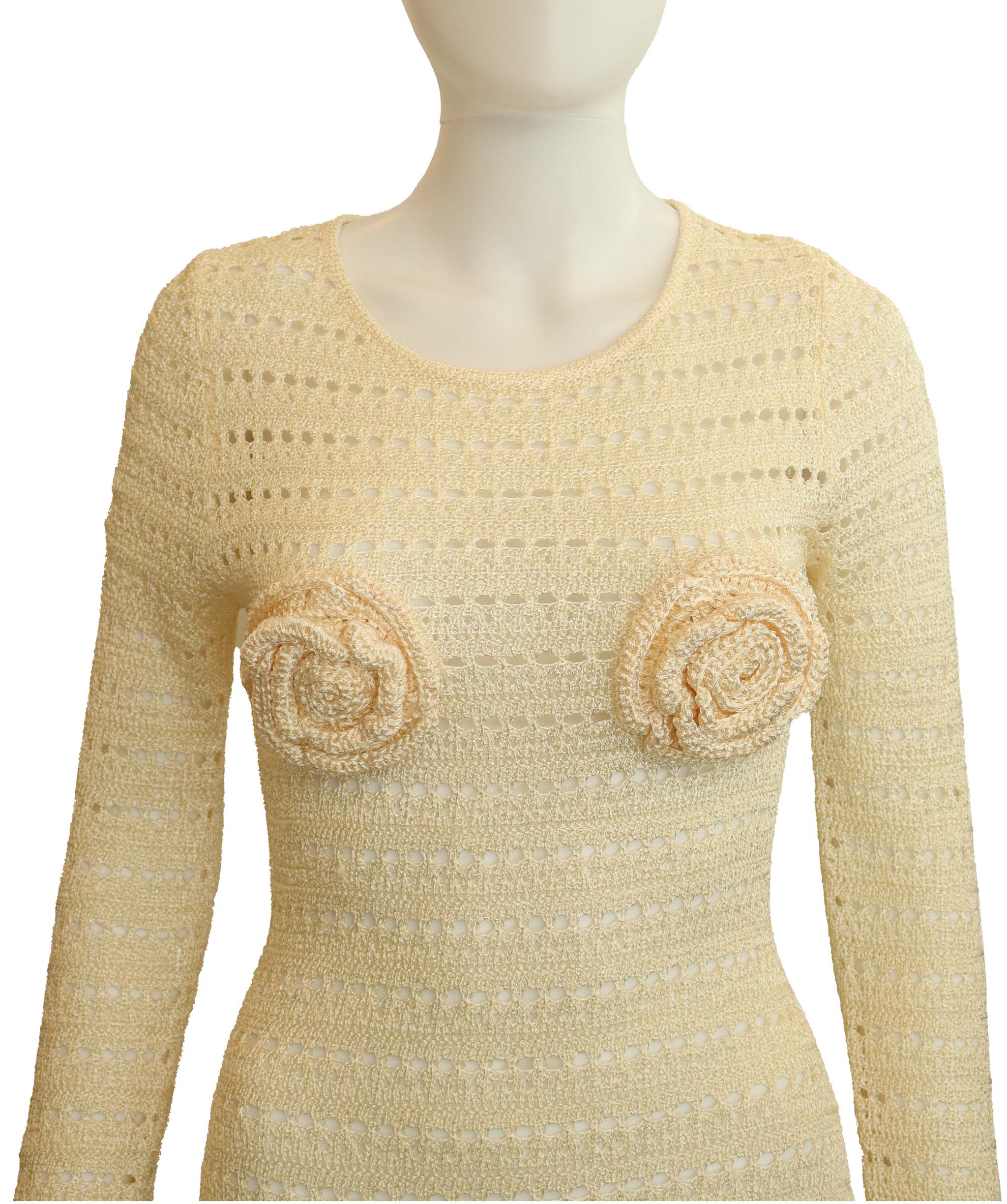 Luxury Promise * SAME KNITTED LONG DRESS CREAM SMALL ASC6953