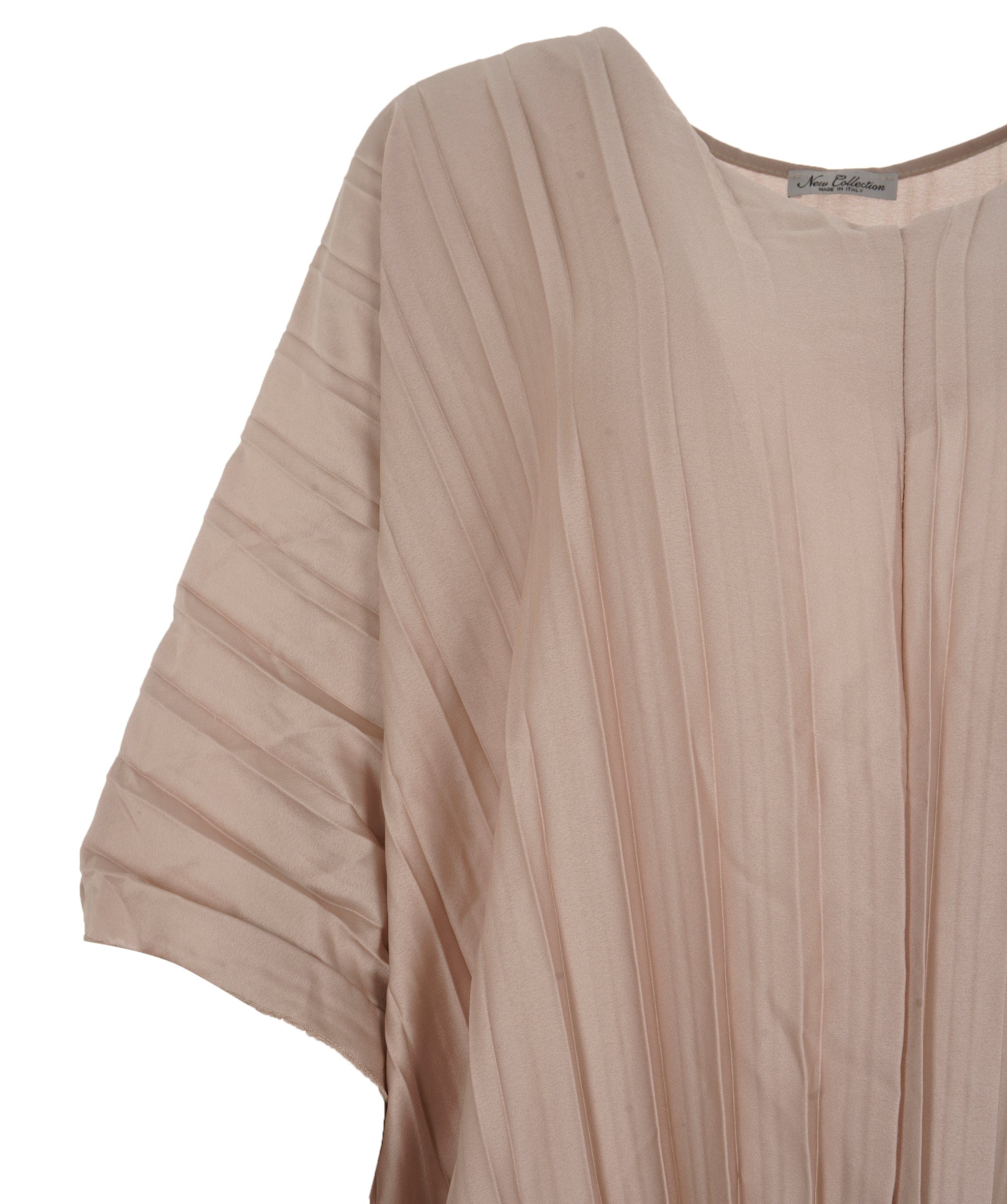 Luxury Promise Satin V-Neck Pleated Kaftan Champagne (One size UK 8-20) AKL0136