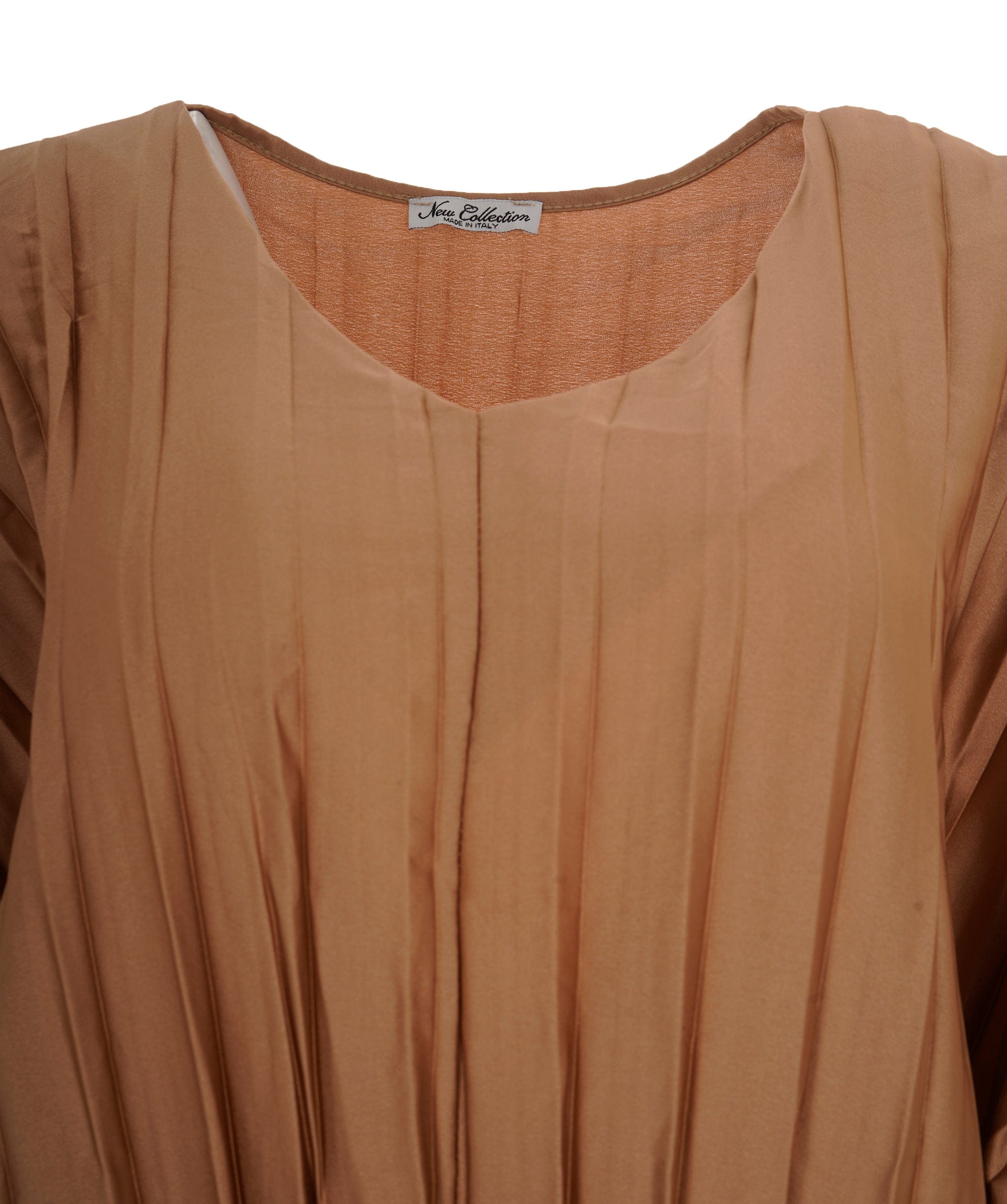 Luxury Promise Satin V-Neck Pleated Kaftan Gold (One size UK 8-20) AKL0138