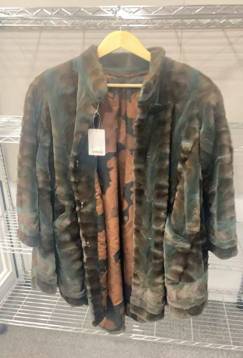 Luxury Promise Sheared Mink Green Long Coat 9926041400221