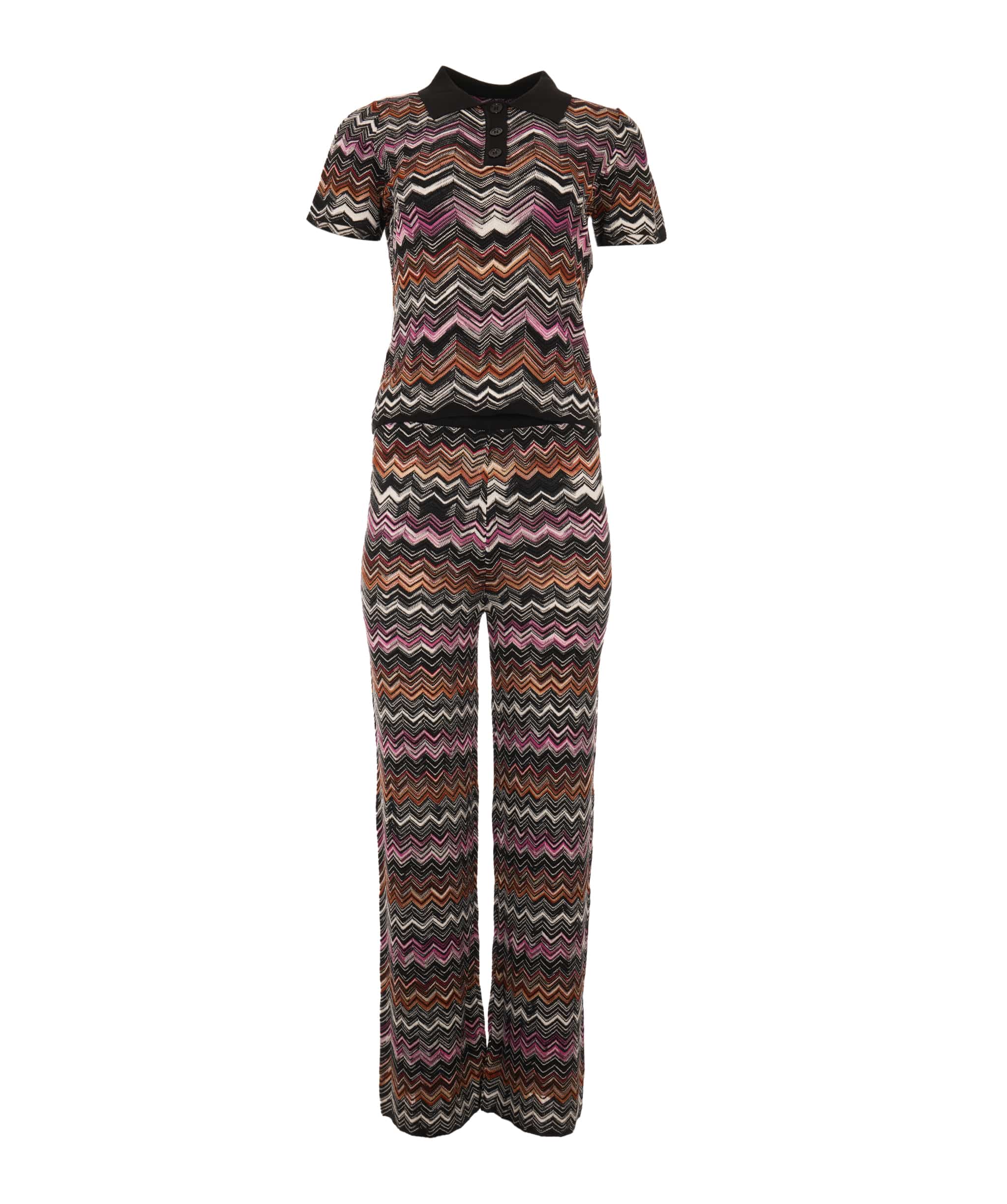 Luxury Promise The Black Multi Coloured Trouser Set M ALC4135