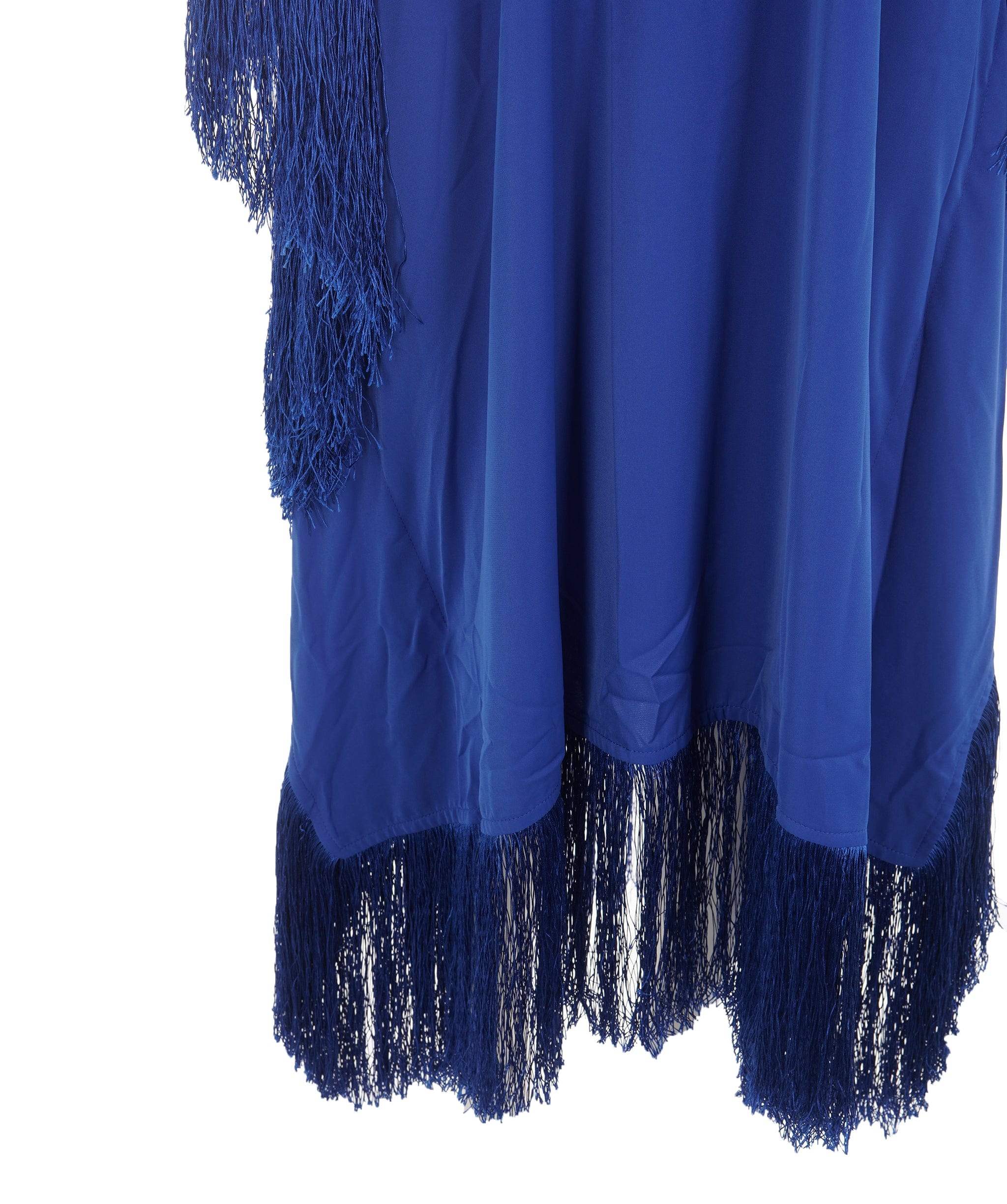 Luxury Promise Women's Fringe Trim Ribbon Batwing Sleeve Kaftan Royal Blue  AKL0142