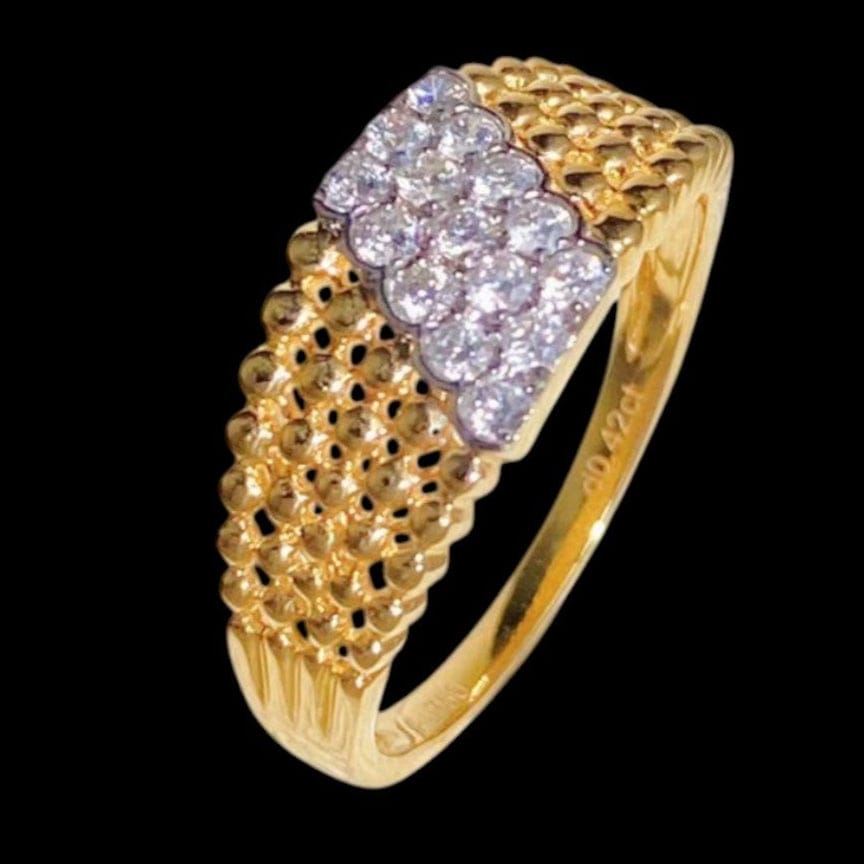 Luxury Promise 0.42ct White Diamond Wide Ring set in 18K Yellow Gold