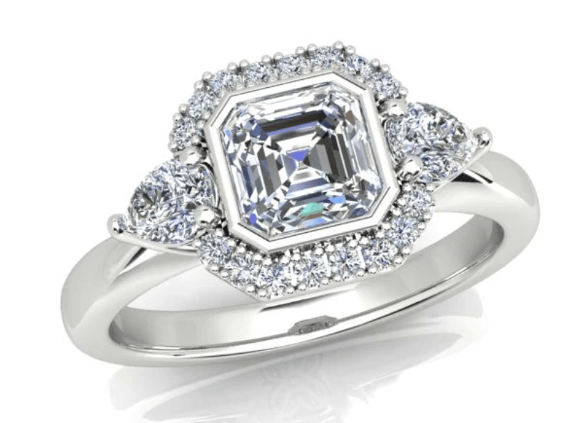 Luxury Promise 0.61ct Magic Asscher Ring in 18K White Gold