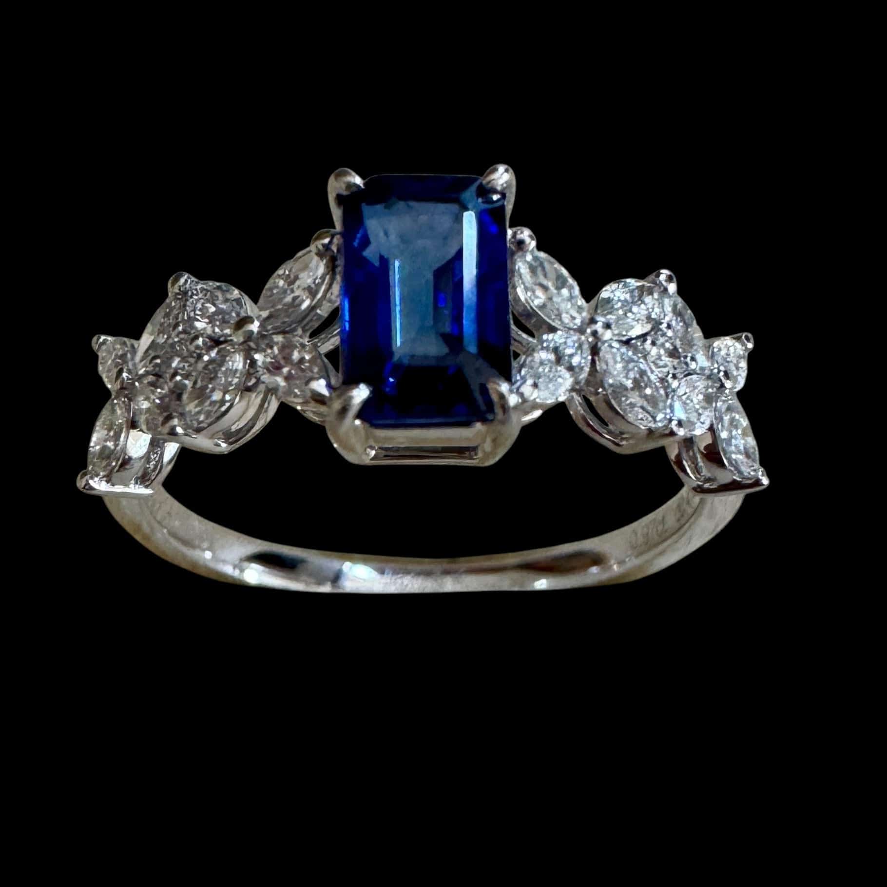 Luxury Promise 0.97ct "Cornflower Blue" Natural Sapphire & 0.41ct Diamond Ring