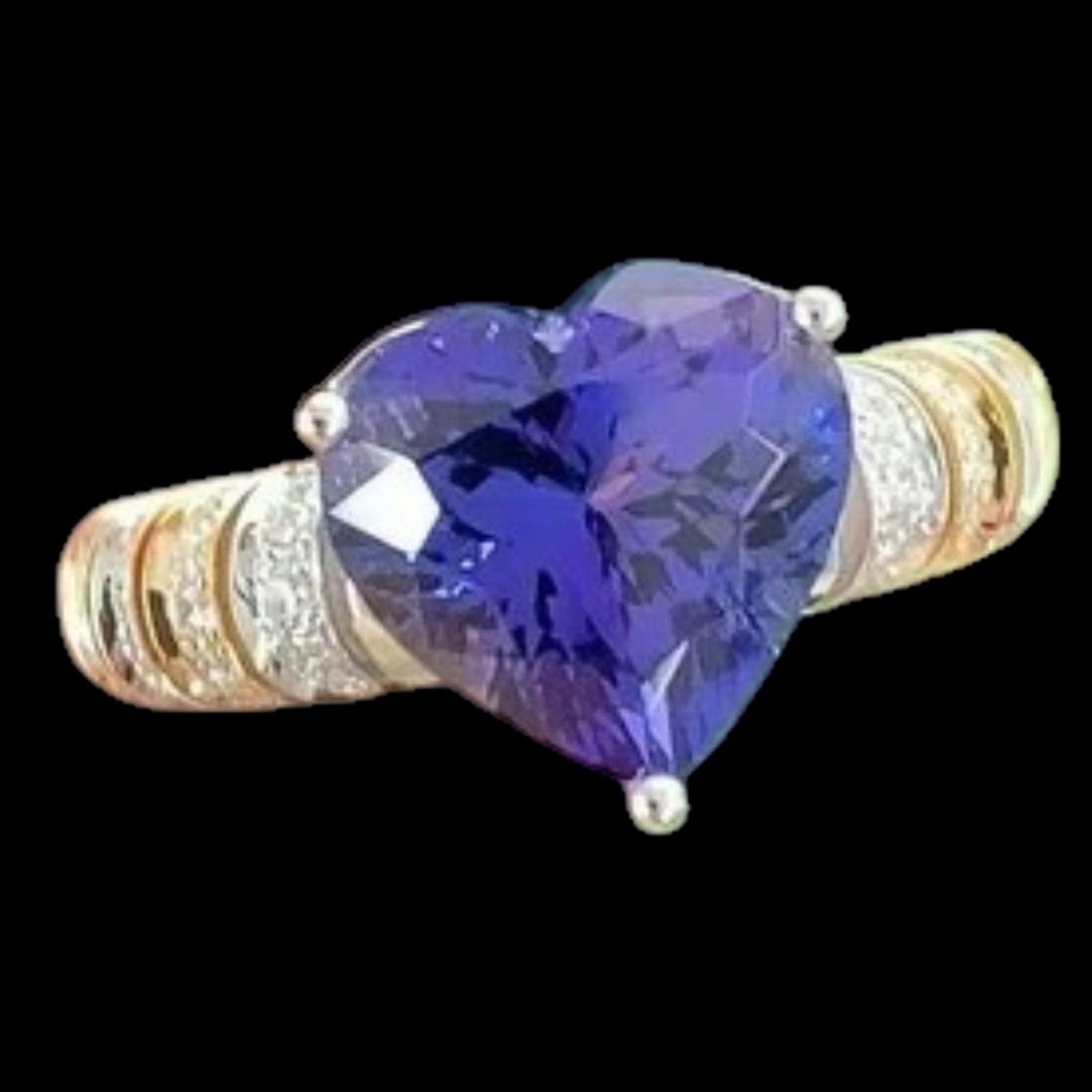 Luxury Promise 4.31ct Natural "Royal Blue" Colour Tanzanite & 0.34ct Diamond Ring set in 18K Gold