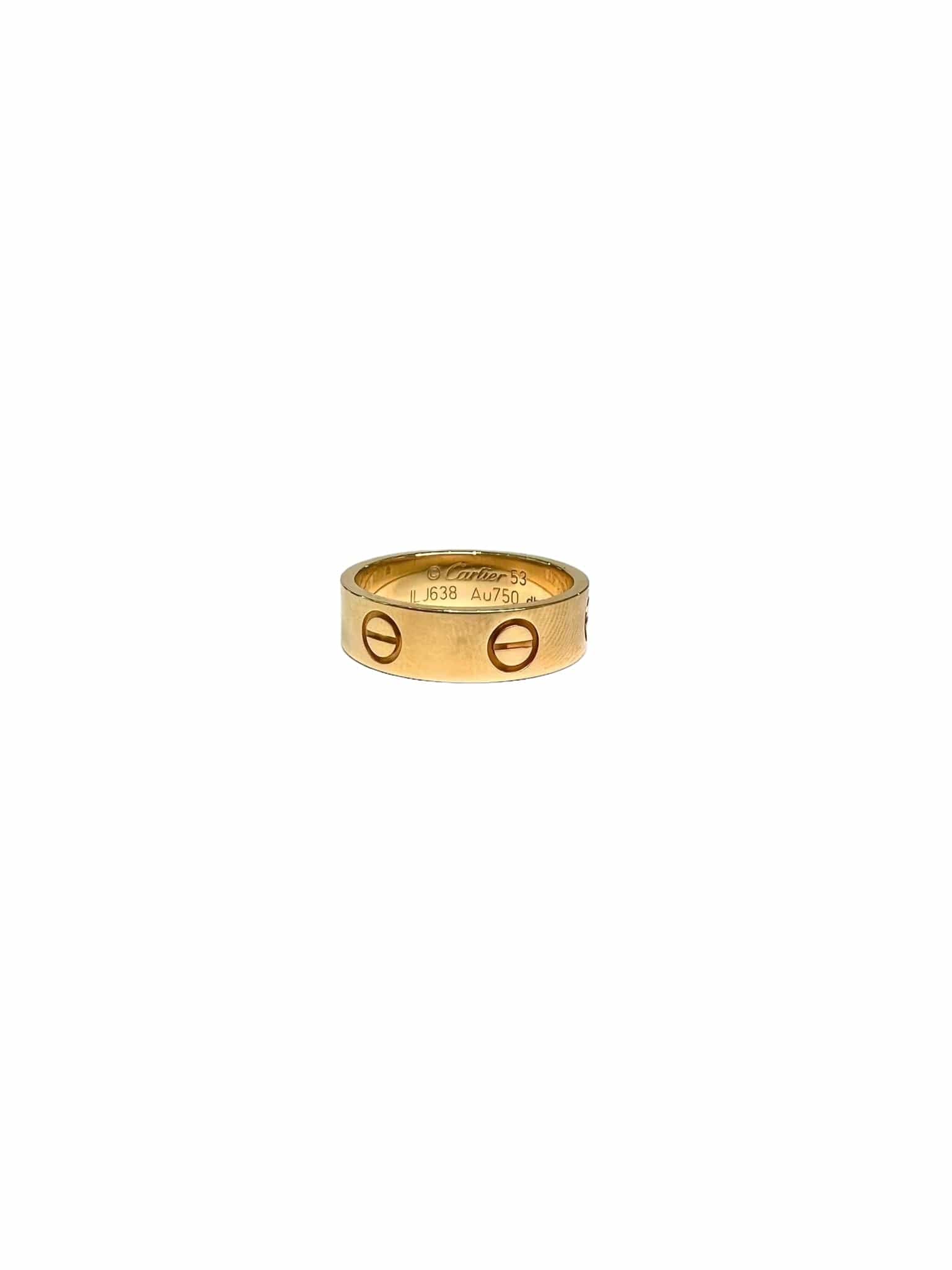 Luxury Promise Cartier LOVE Ring (WIDE) YG #53