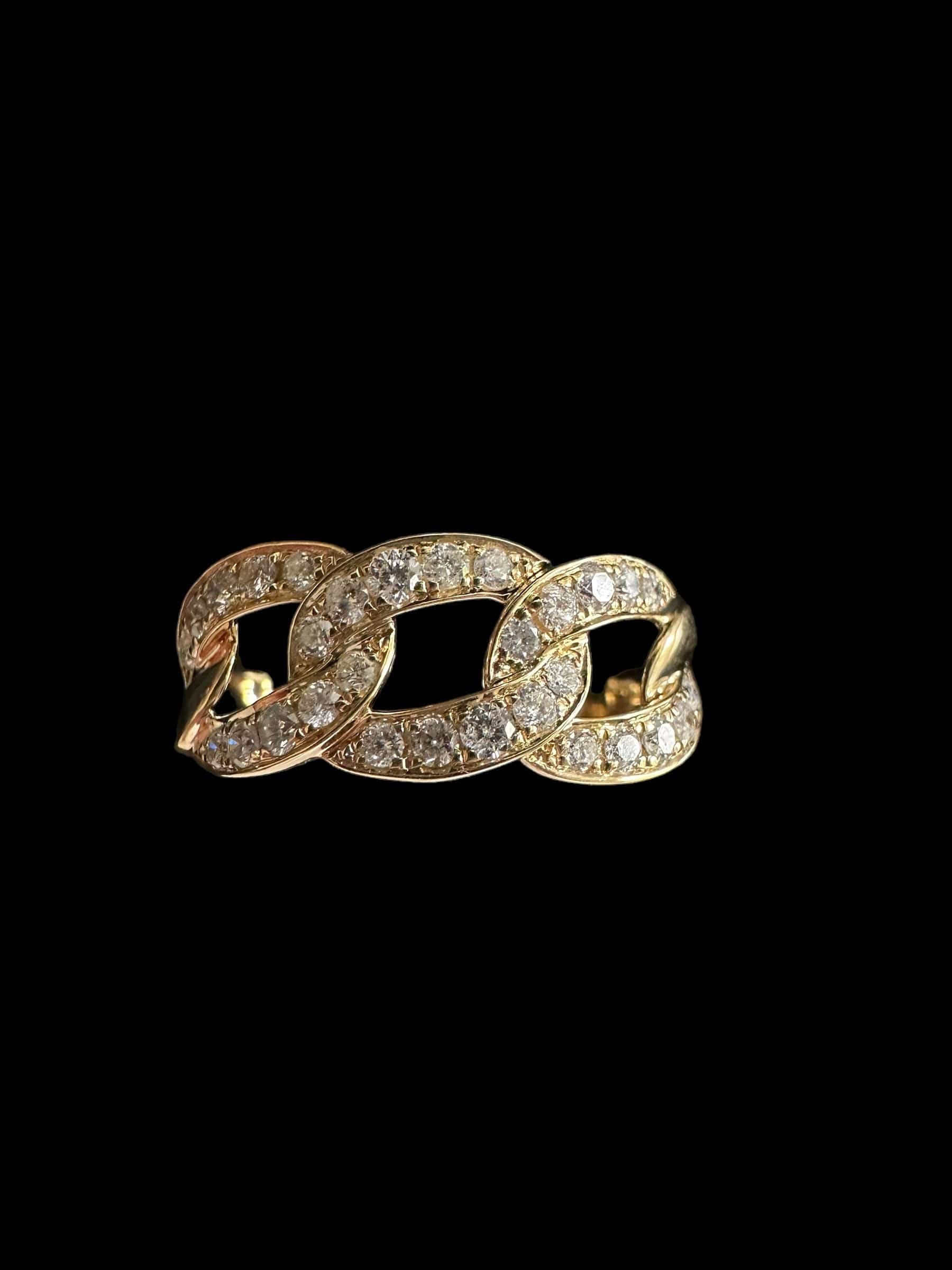 Luxury Promise Diamond & Yellow Gold Interwined Ring