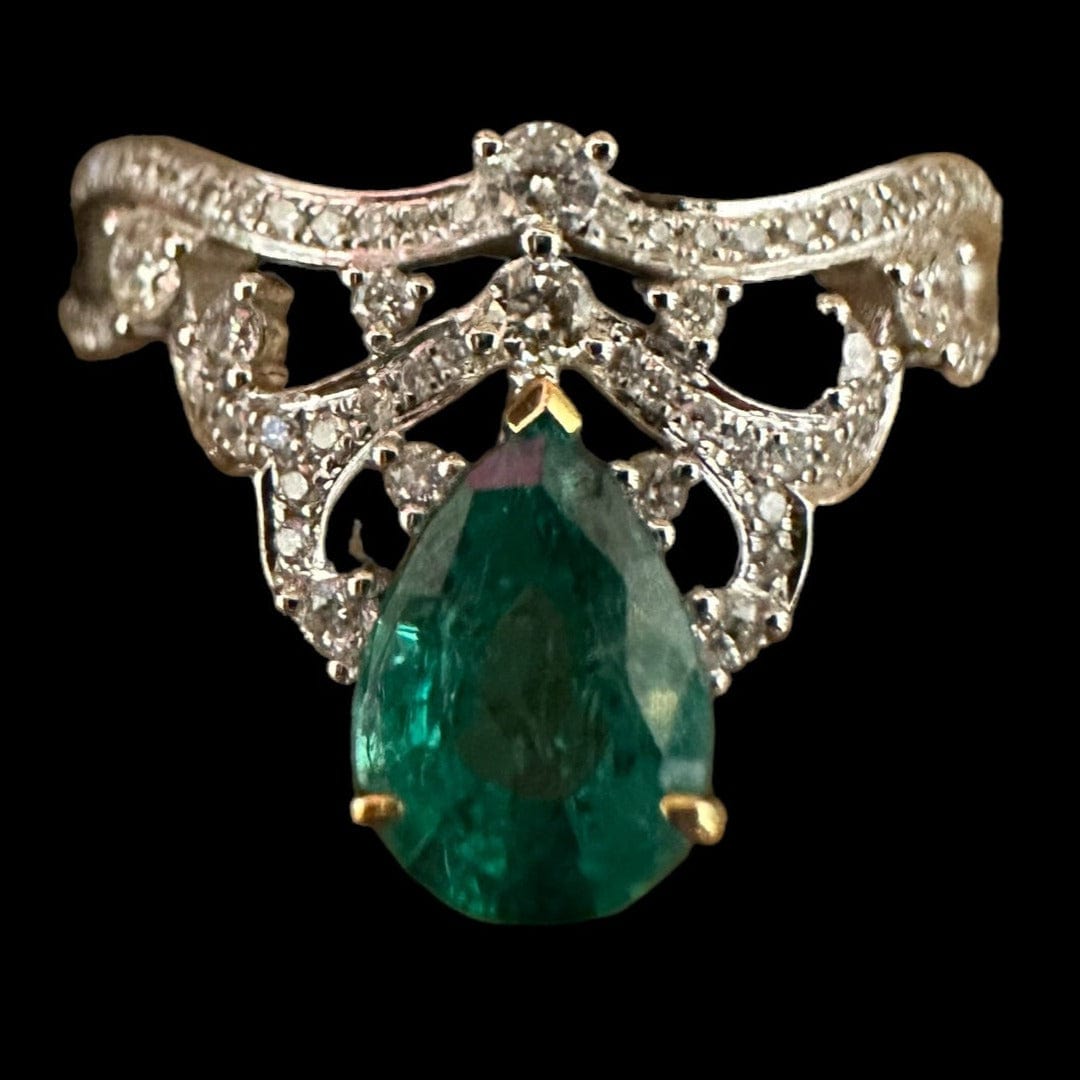 Luxury Promise Emerald, Diamond White Gold Ring