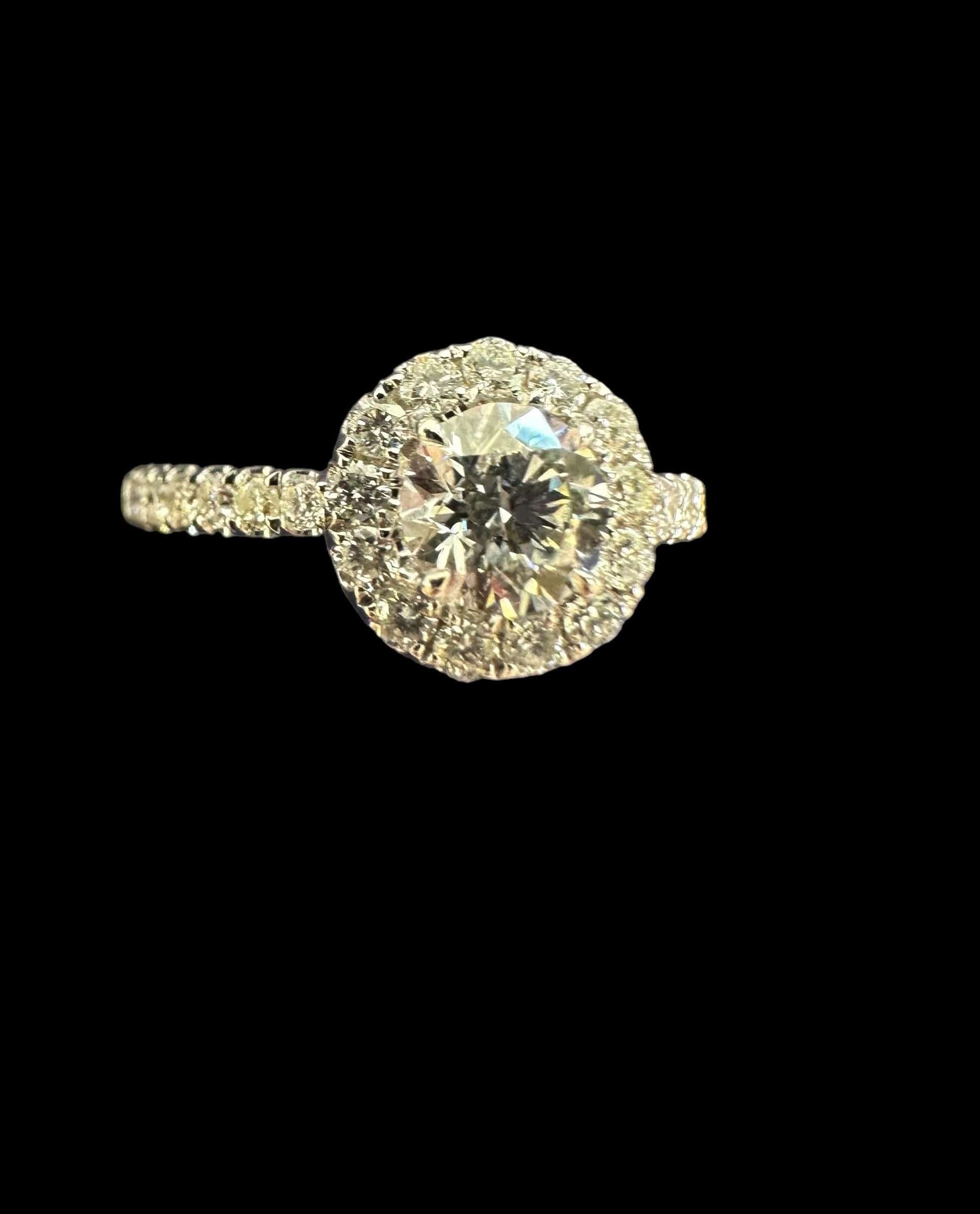 Luxury Promise GIA Certified Diamond Ring set in 18K White Gold
