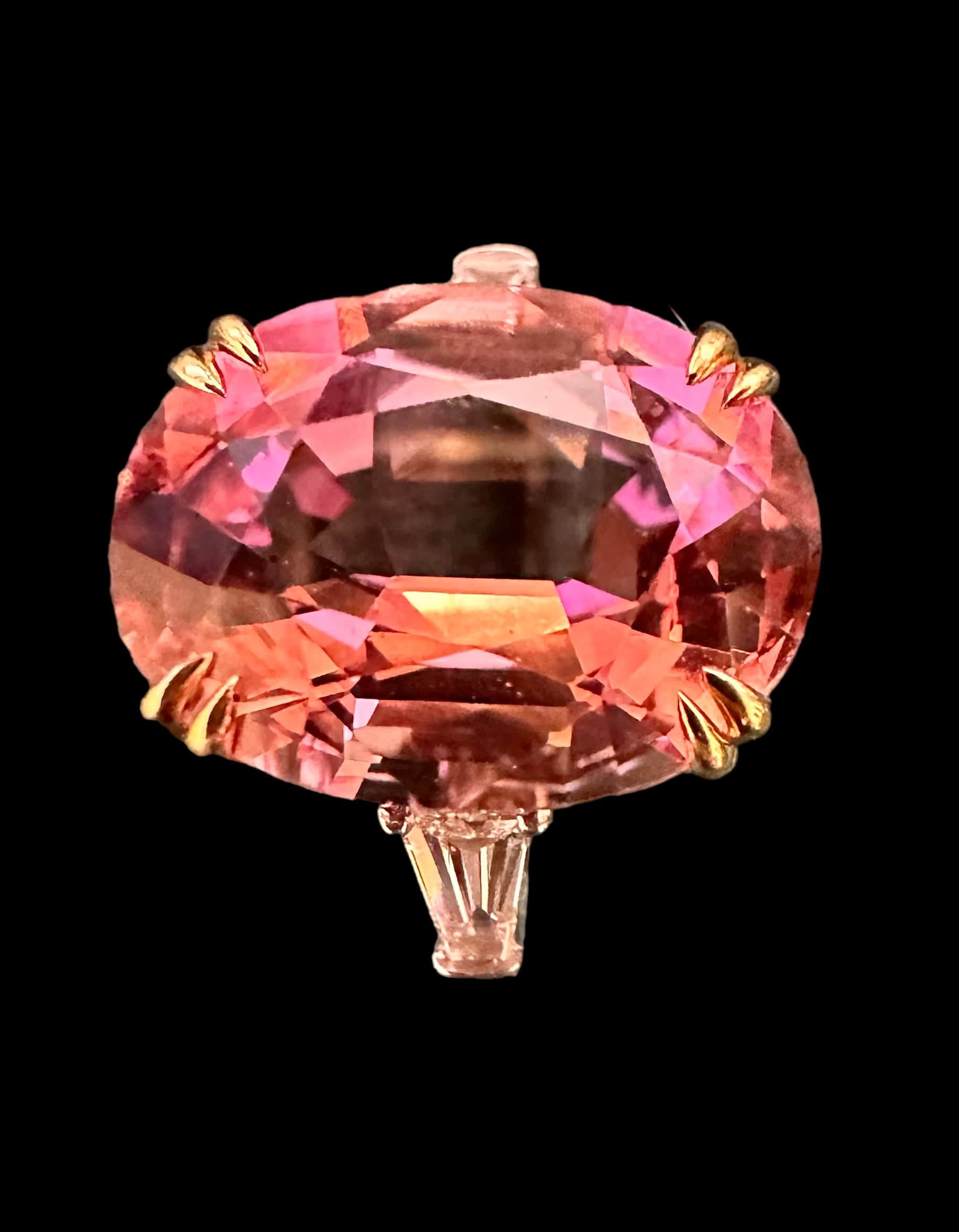 Luxury Promise Oval Shaped Pink Tourmaline Ring