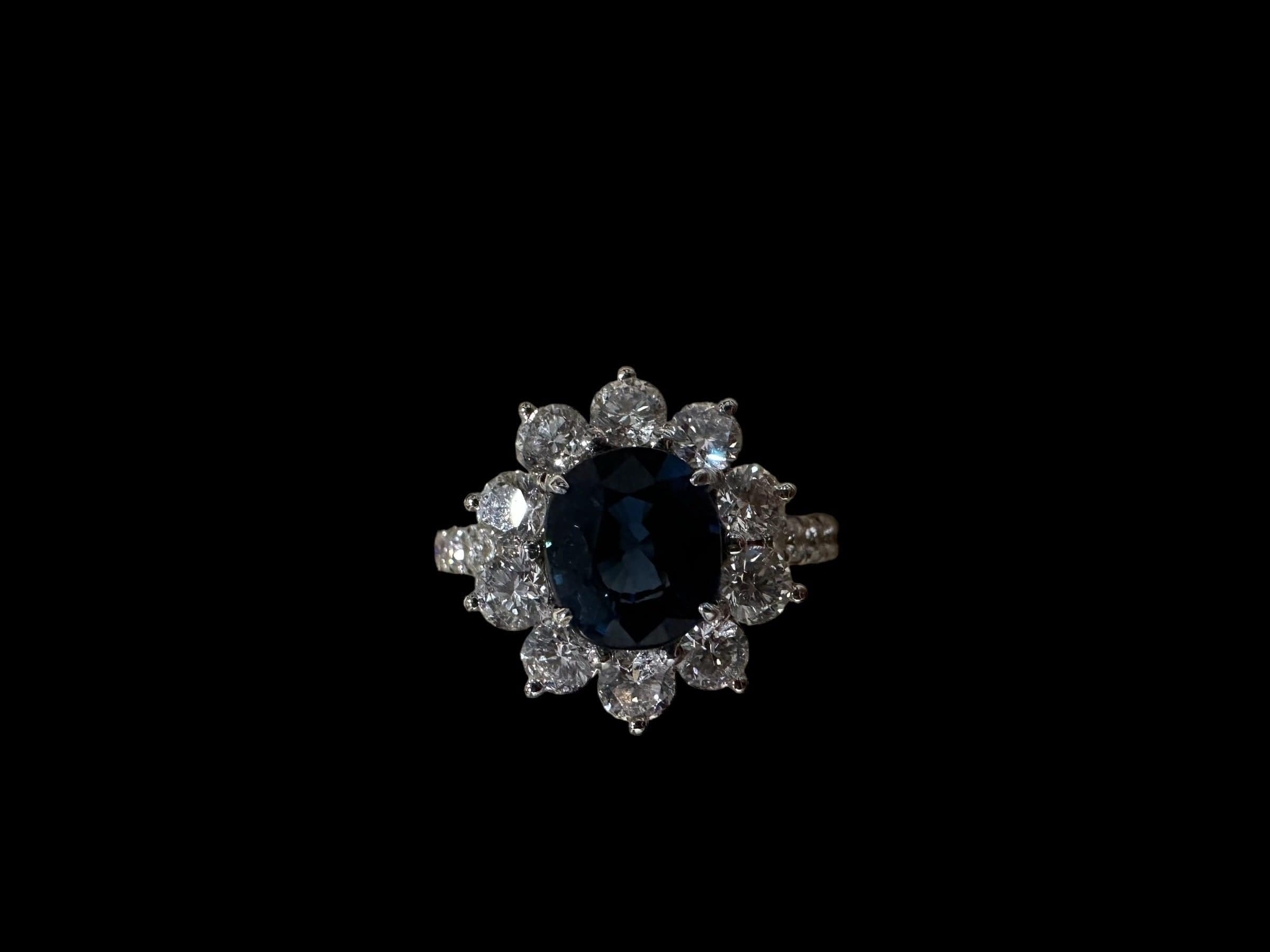 Luxury Promise "Peacock Blue" Sapphire & Diamond Ring