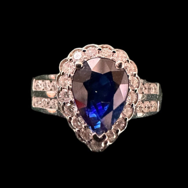 Luxury Promise "Royal Blue" Natural Sapphire & Diamond Ring