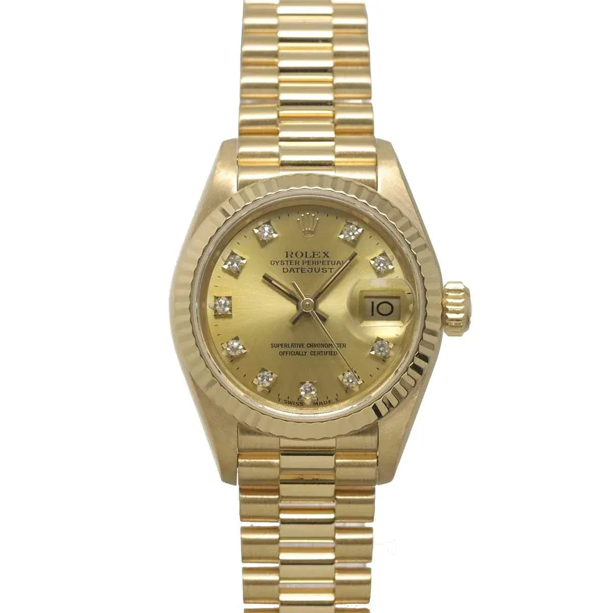LUXURY PROMISE ROLEX Datejust 69178G Serial X 750 YG 10P Diamond Gold Dial Ladies 90329004