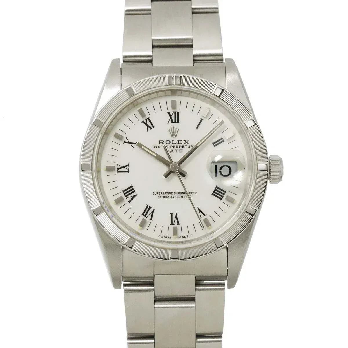 LUXURY PROMISE ROLEX Oyster Perpetual Date 15210 Serial T Automatic White Dial 90315238