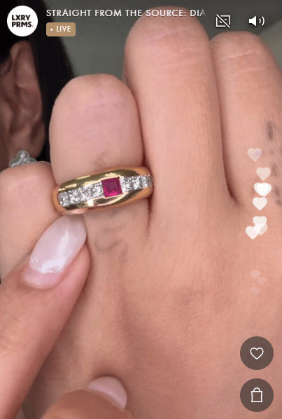 Luxury Promise Ruby Band in 18K / 5.2g, R, D0.75ct/0.30ct / Size 5.75 US 1217A JJC0470