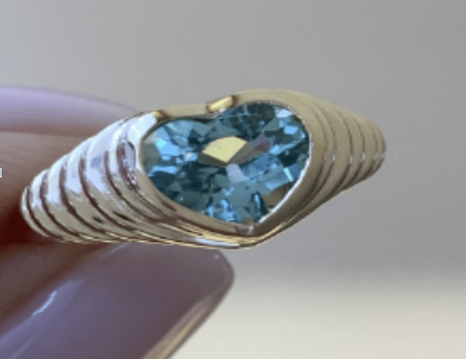 Luxury Promise SANDY'S BLUE TOURMALINE HEART PINKY RING AVCHK338