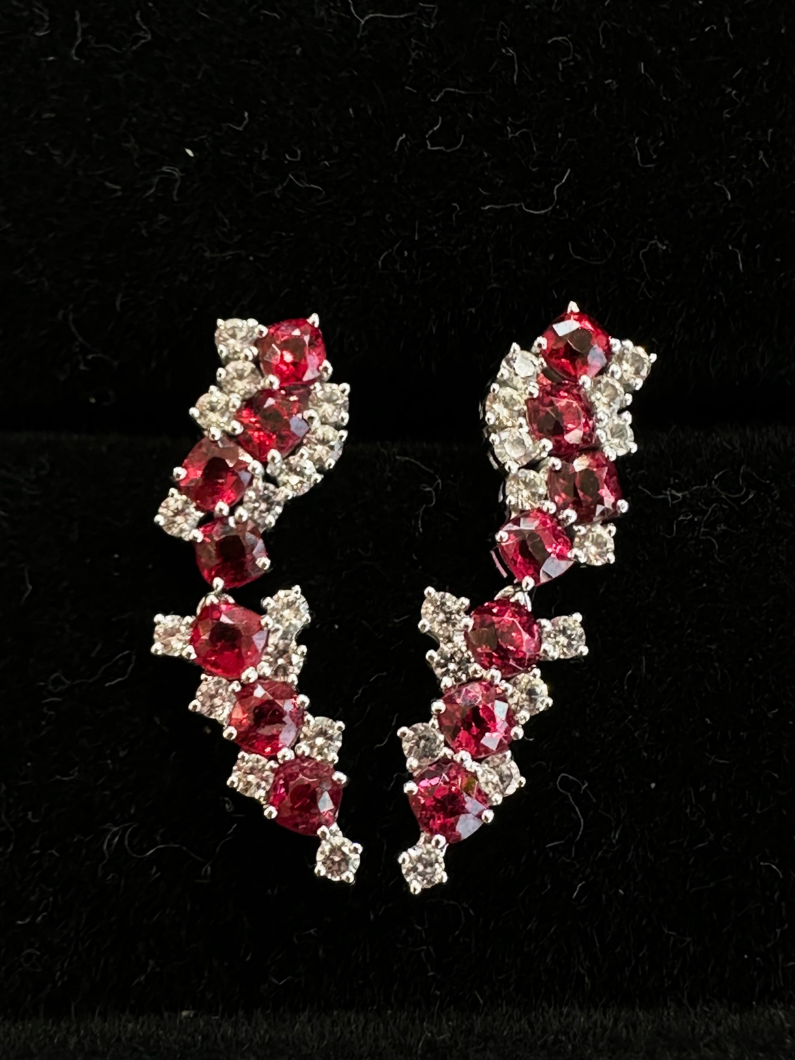 Luxury Promise Sandy's jedi red climber earrings WG AVCHK316