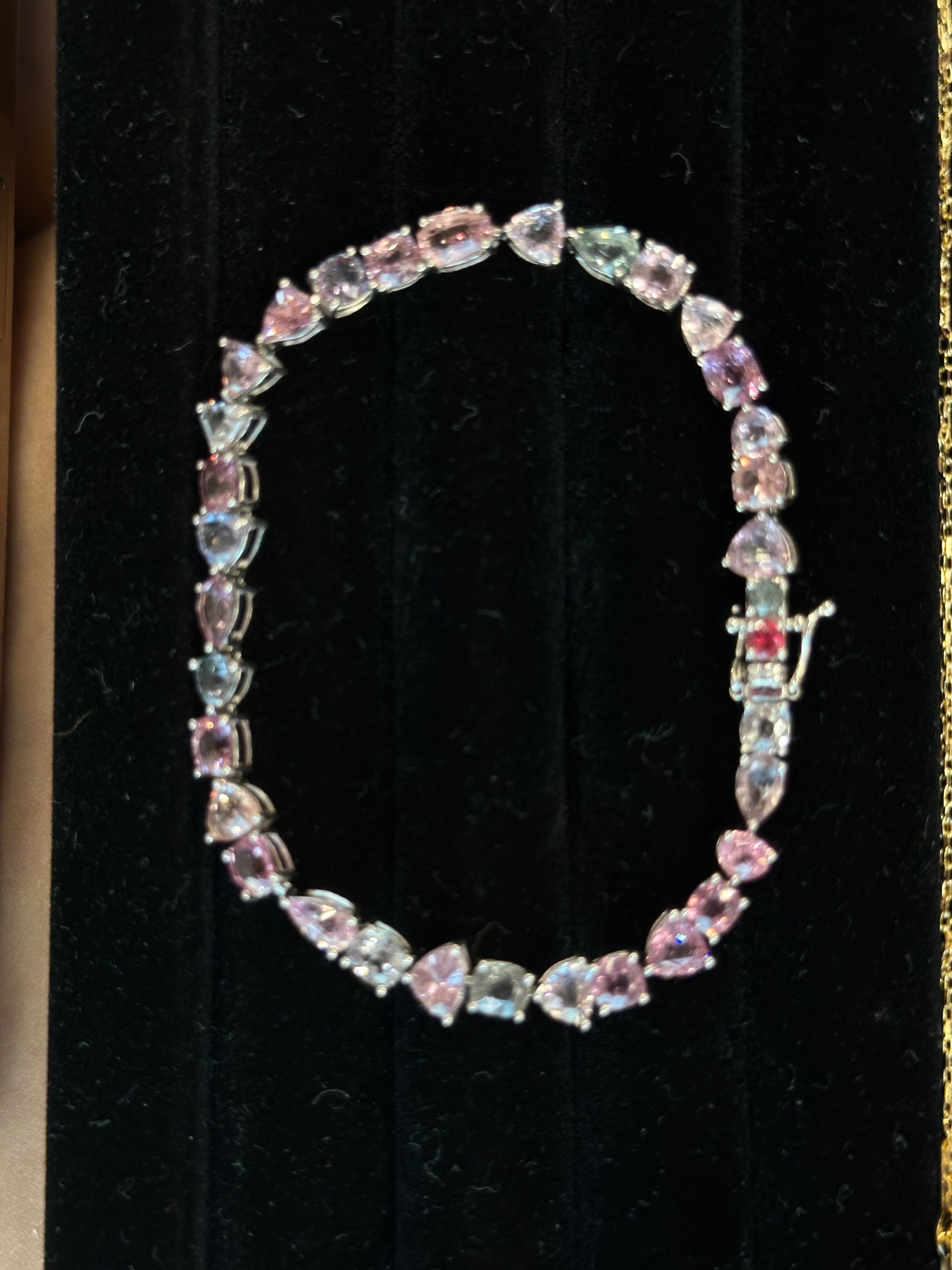 Luxury Promise Sandy's spinel mix shape tennis BRACELET10ct AVCHK267