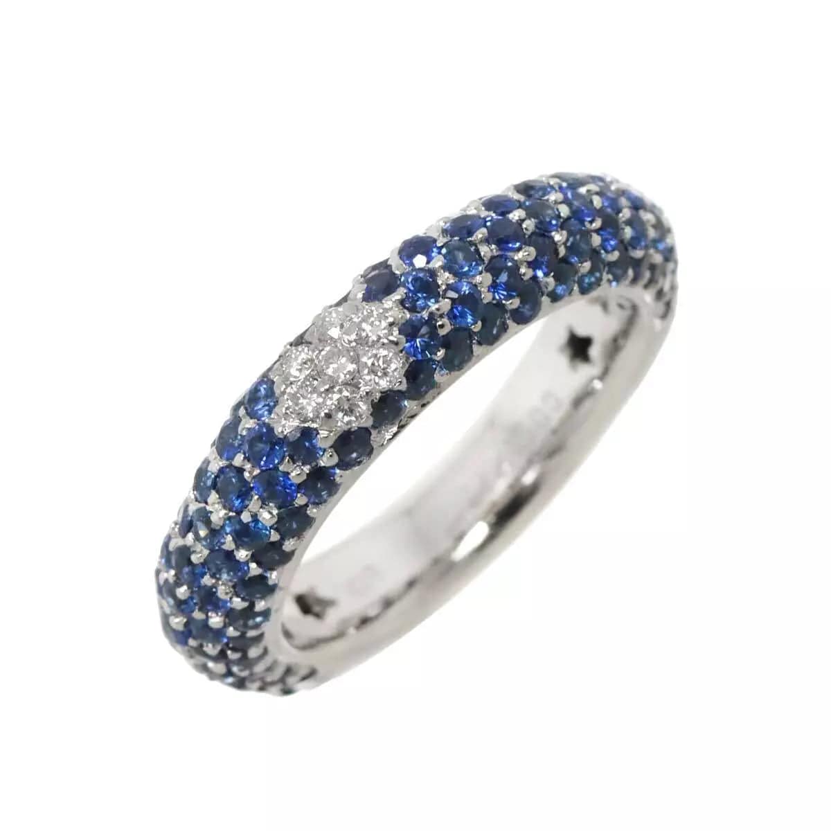 Luxury Promise Sapphire 2.25ct Diamond 0.09ct Ring 18K WG 750 size6(US) 90249475