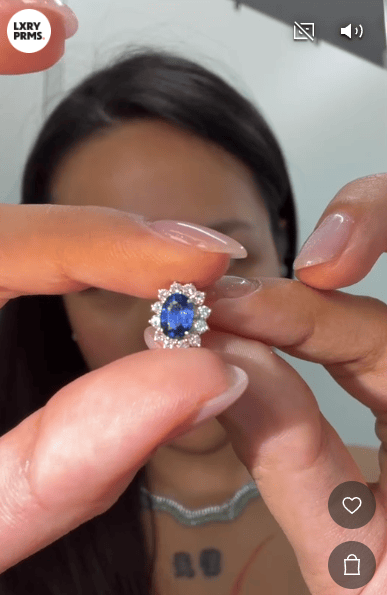 Luxury Promise Sapphire Studs in Pt900 / S0.78ct / S0.64ct 6615 JJC0649