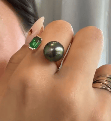 Luxury Promise SEN BY SANDY MERMAID PEARL RING TAHITIAN PEARL AVCHK479