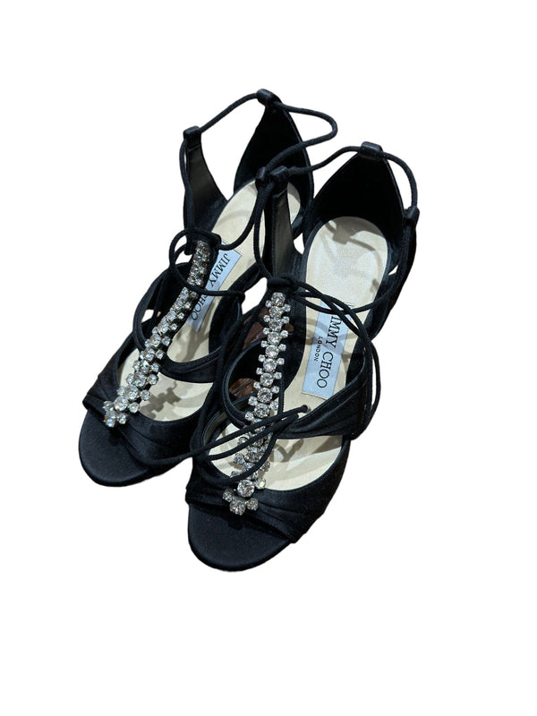 Luxury Promise Jimmy Choo Black Crystal Shoes - 34
