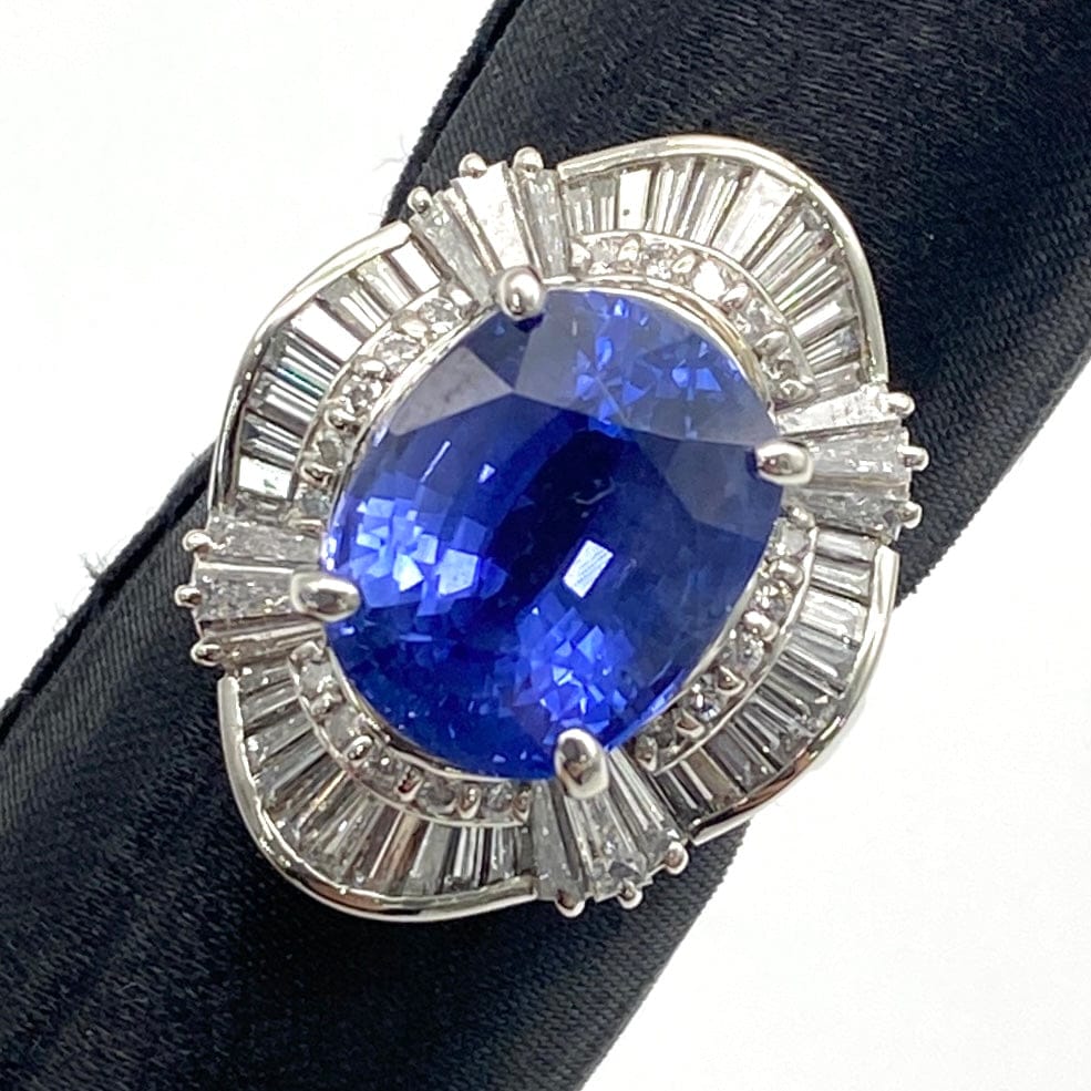 LUXURY PROMISE Sri Lanka Pt900 Sapphire Ring Blue to Violet S11.033 D1.45 15.6 GRJ/GIA 44114 US6
