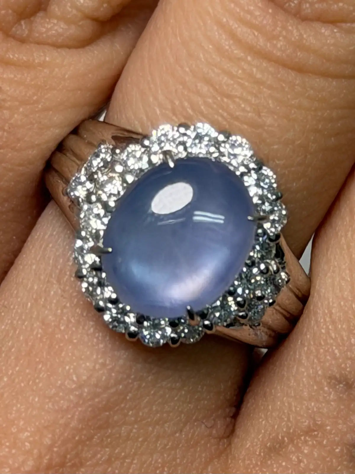 Luxury Promise Star Sapphire In Pt900 - S5.33ct / D0.82ct 8732  JJC0414
