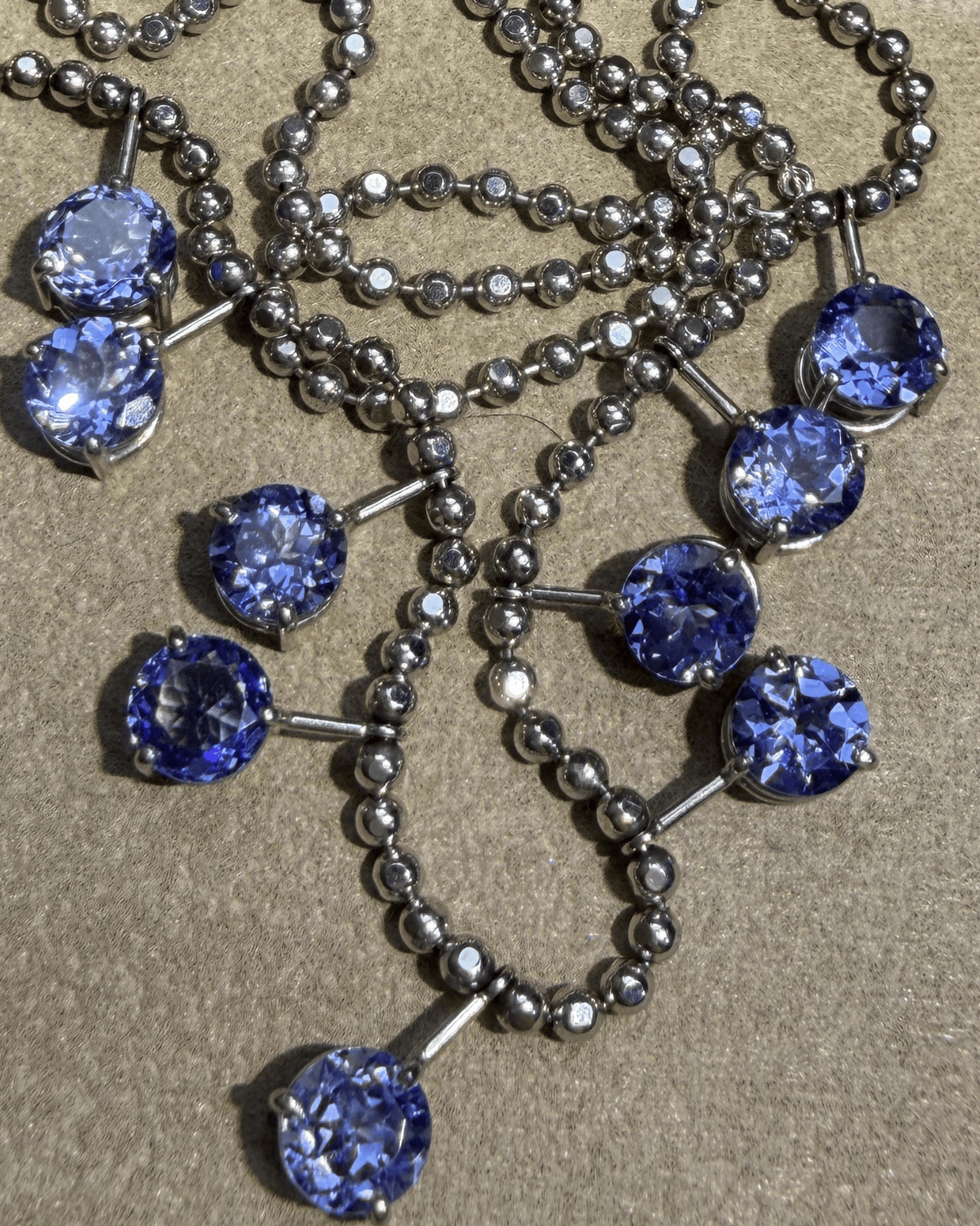 Luxury Promise Tanzanite Necklace in Pt850 / T7.44ct (42cm) 3102 JJC0586