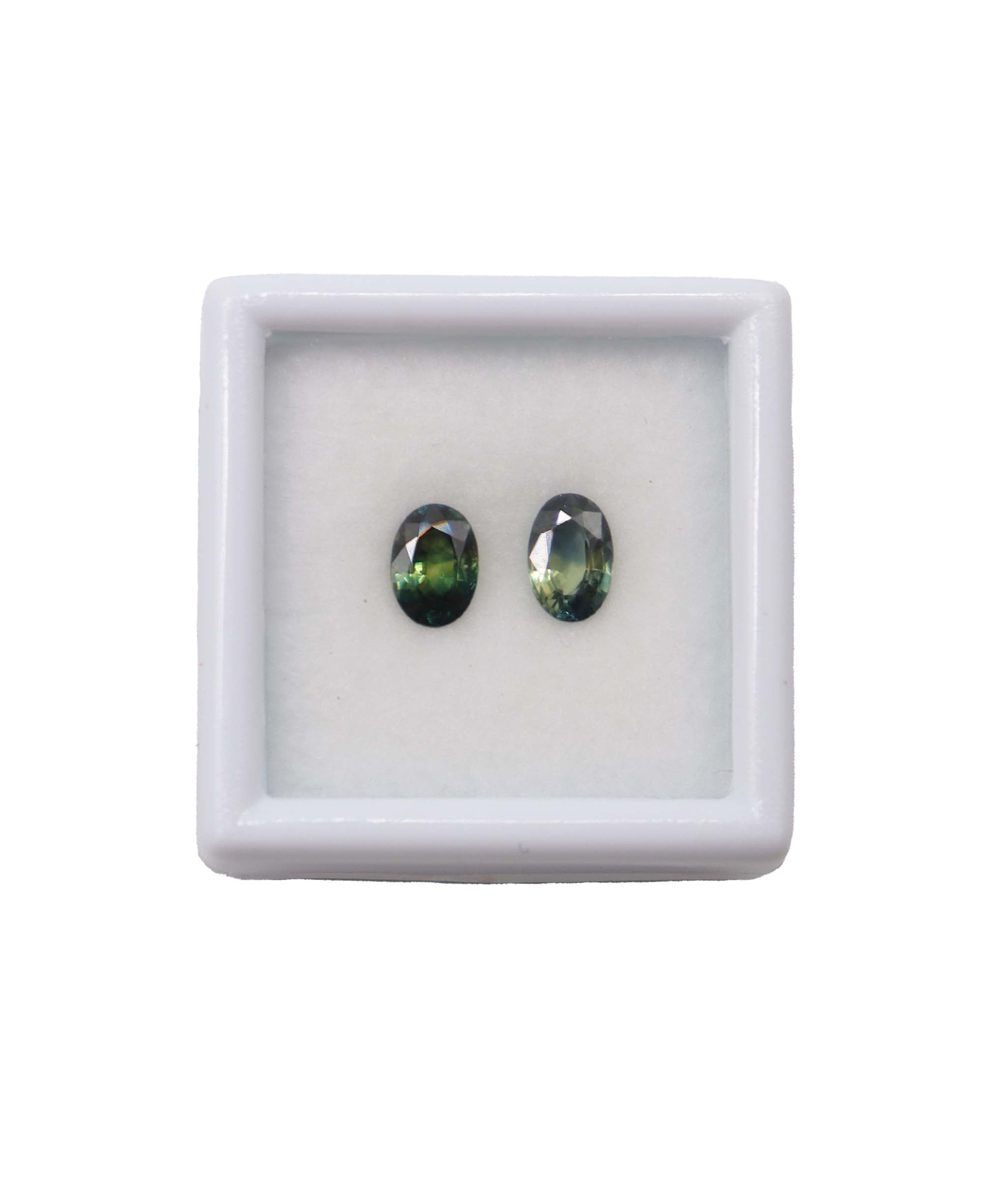 Luxury Promise TEAL SAPPHIRE ( PAIR ) NATURAL UNHEATED 1.19 MS 18725-10/21 MS 18725-10/21